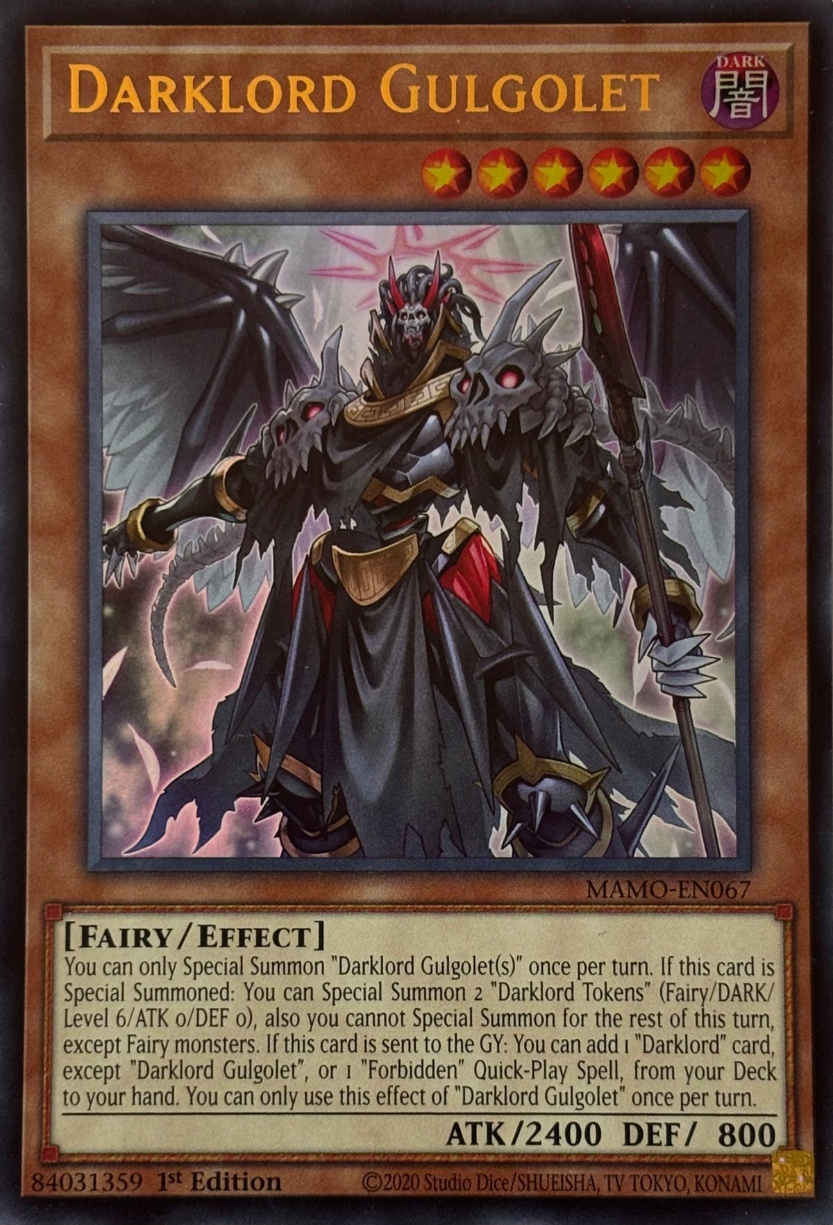 Yugioh! Darklord Gulgolet Mamo-en067 1st edition Ultra rare