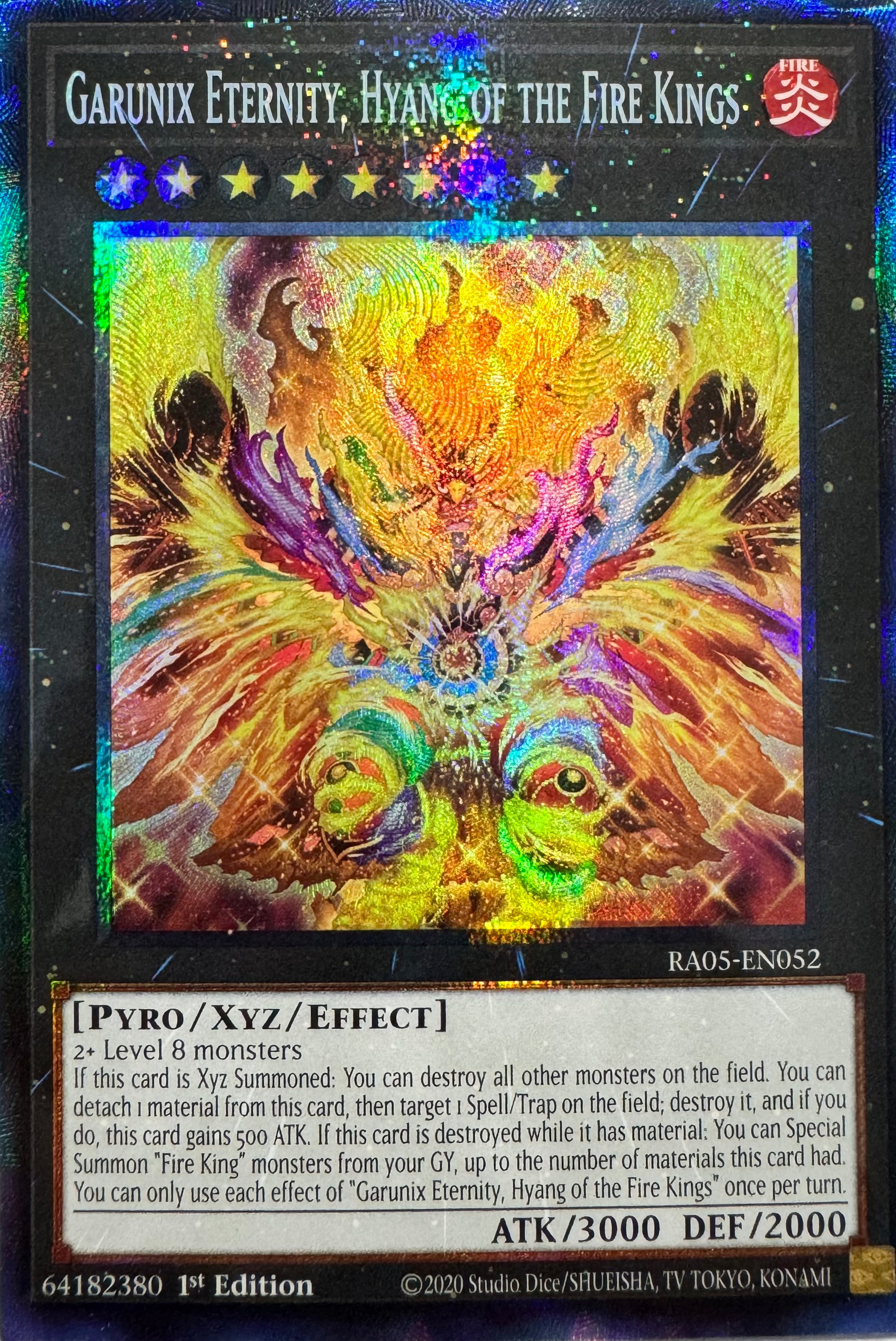 Yugioh! Garunix Eternity, Hyang Of The Fire Kings Ra05-en052 1st Edition Collector