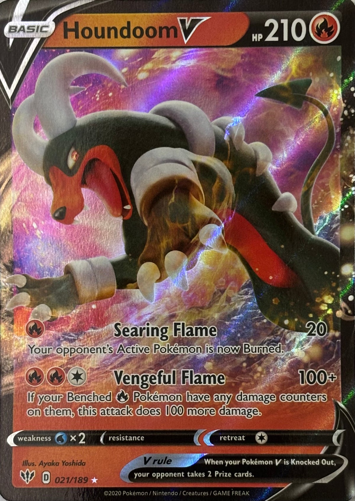 Pokemon Tcg Houndoom V 021/189 Ultra rare