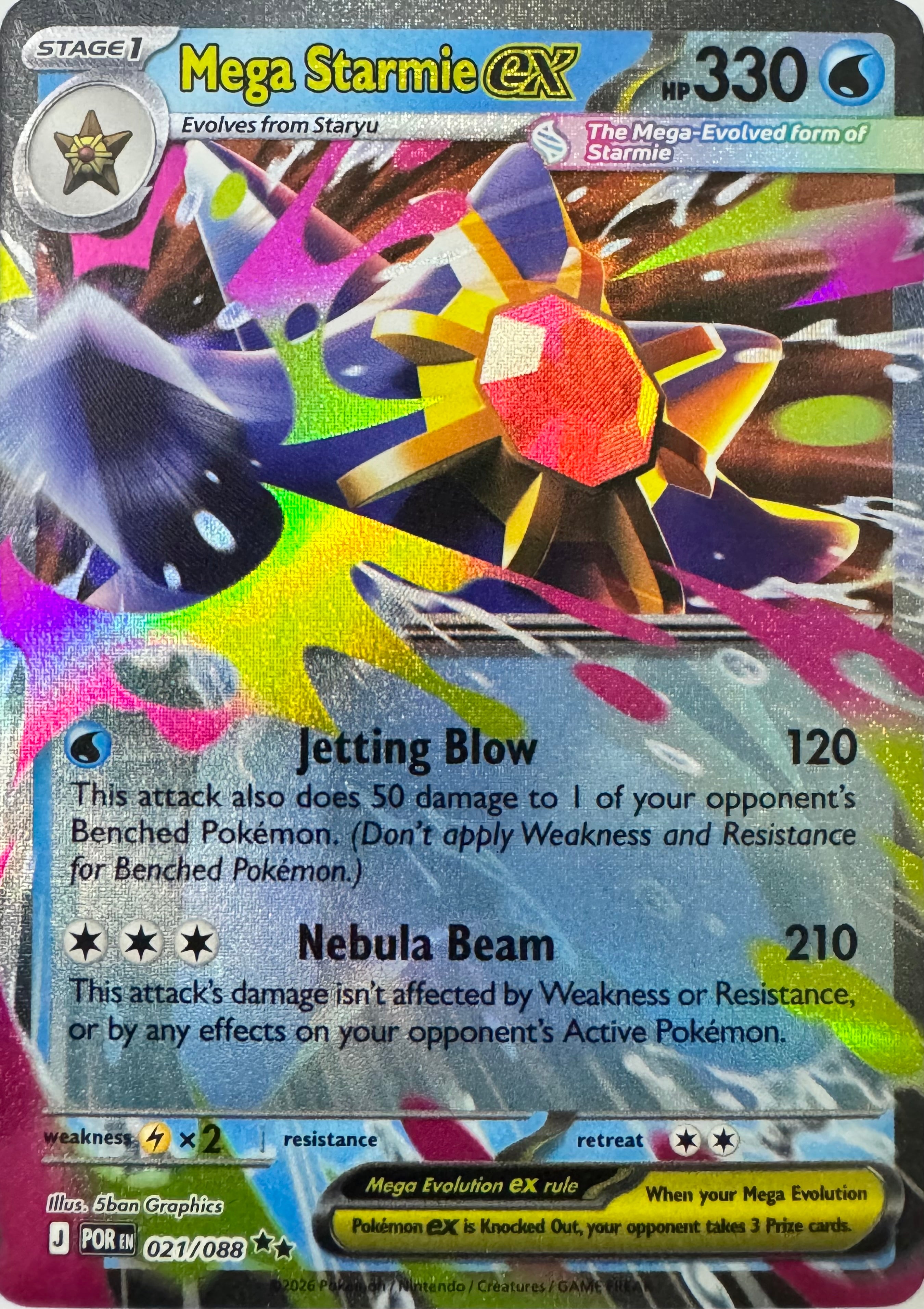 Pokemon Tcg Mega Starmie Ex 021/088