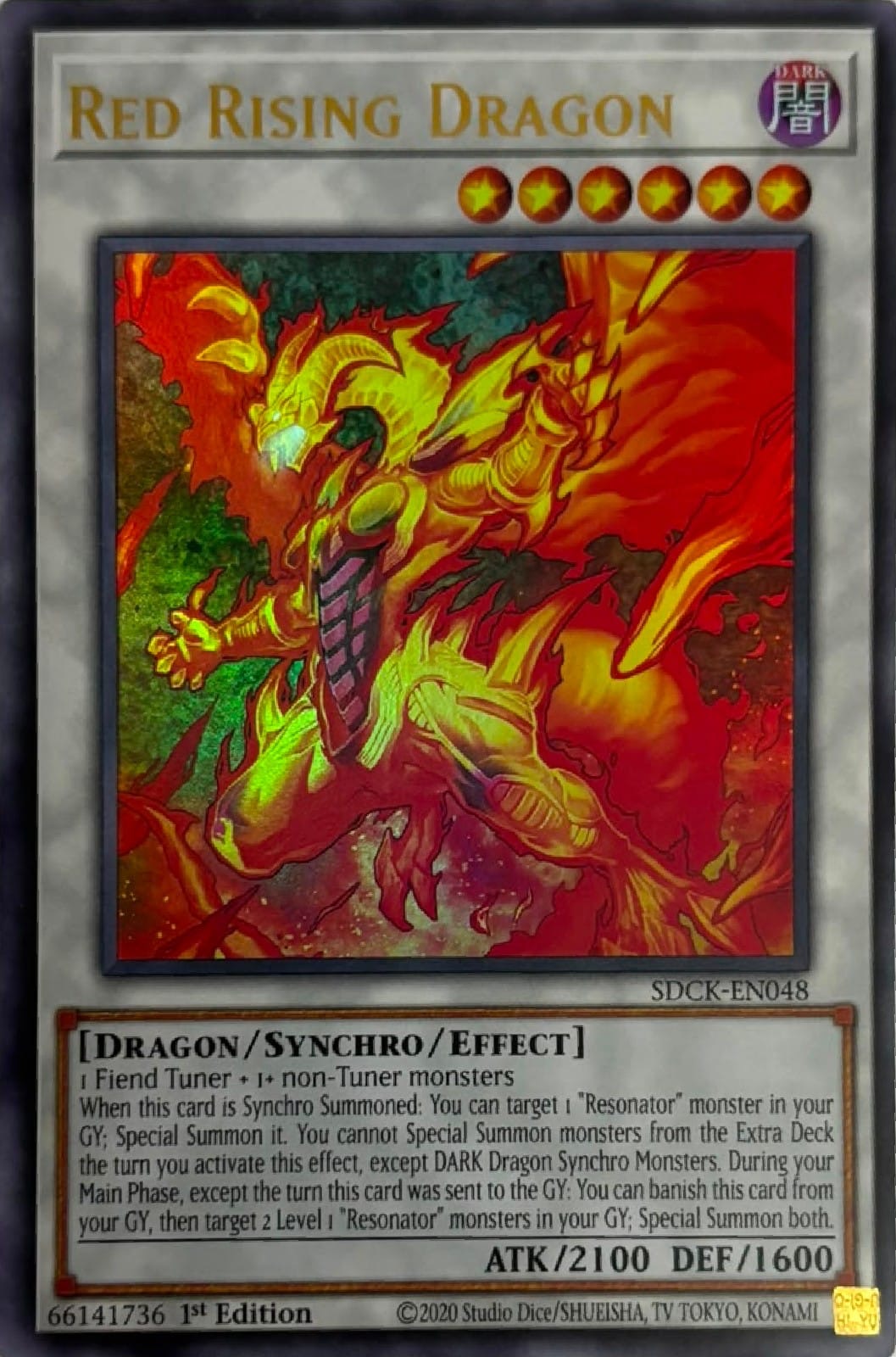 Yugioh! Red Rising Dragon Sdck-en048 1st edition Ultra rare