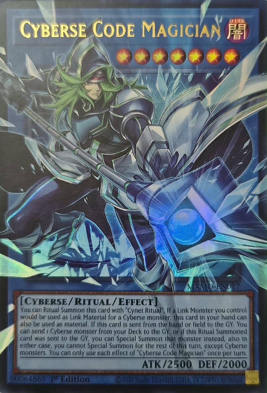 Yugioh! Cyberse Code Magician Mamo-en017 1st Edition Ultra (Extended Art)
