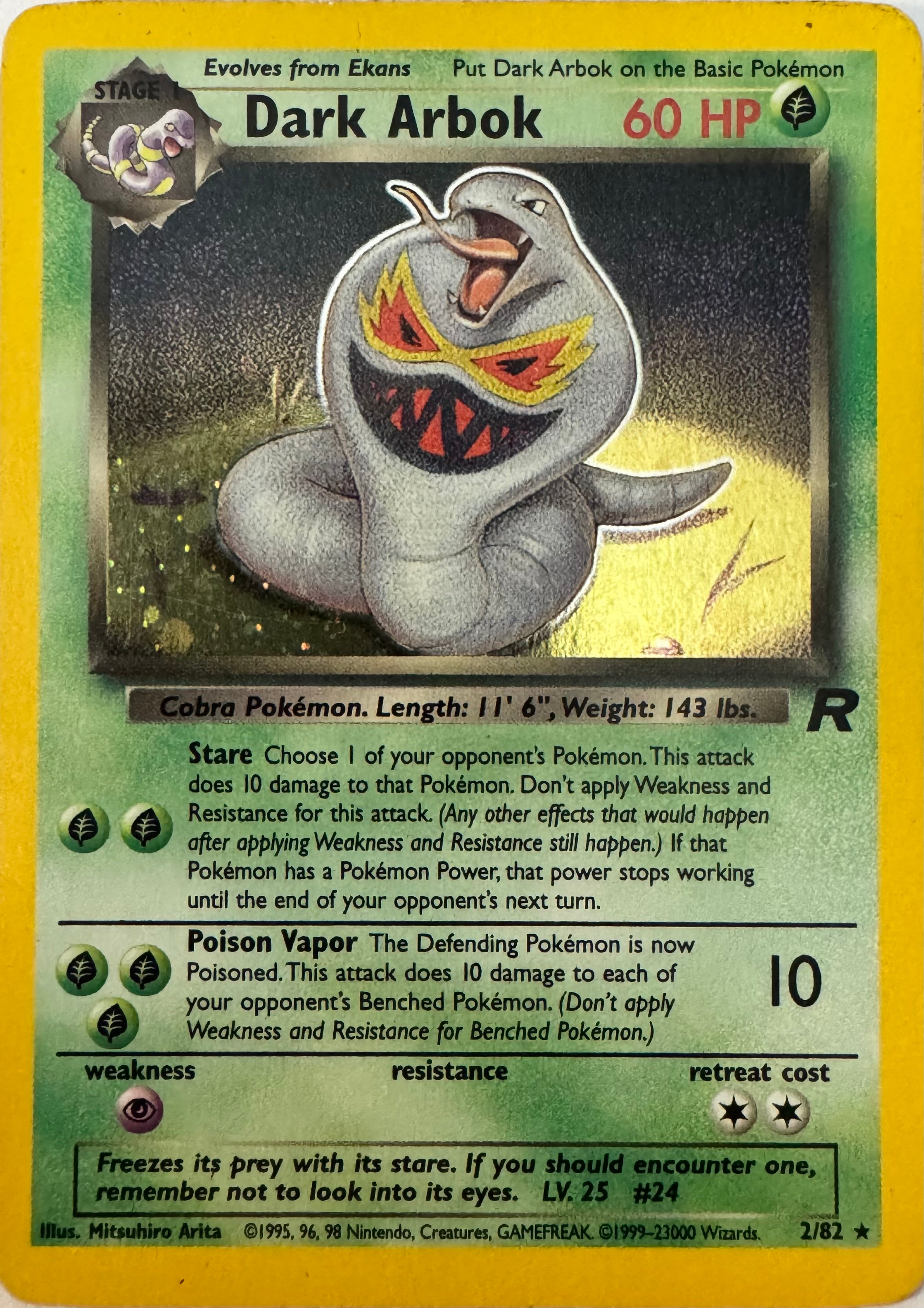 Pokemon Tcg Dark Arbok 2/82 Holo