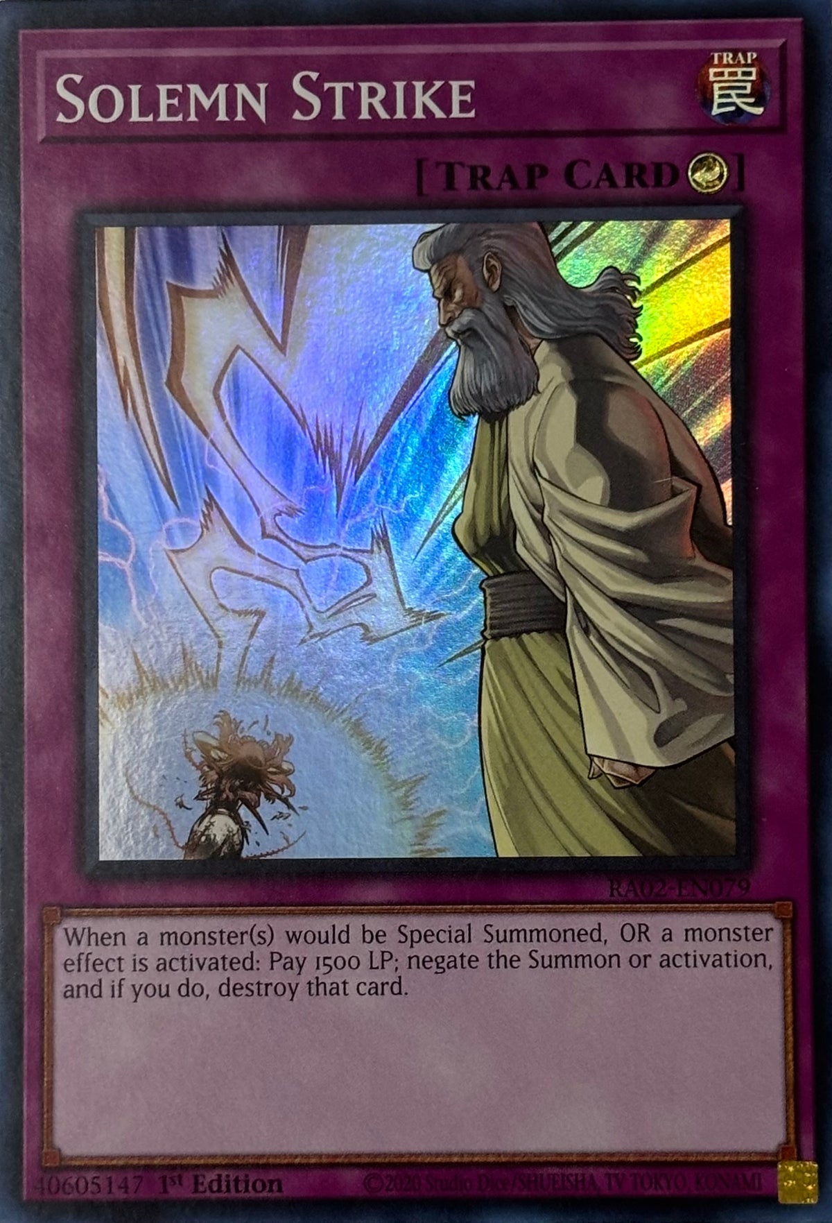 Yugioh! Solemn Strike Ra02-en079 1st edition Super rare