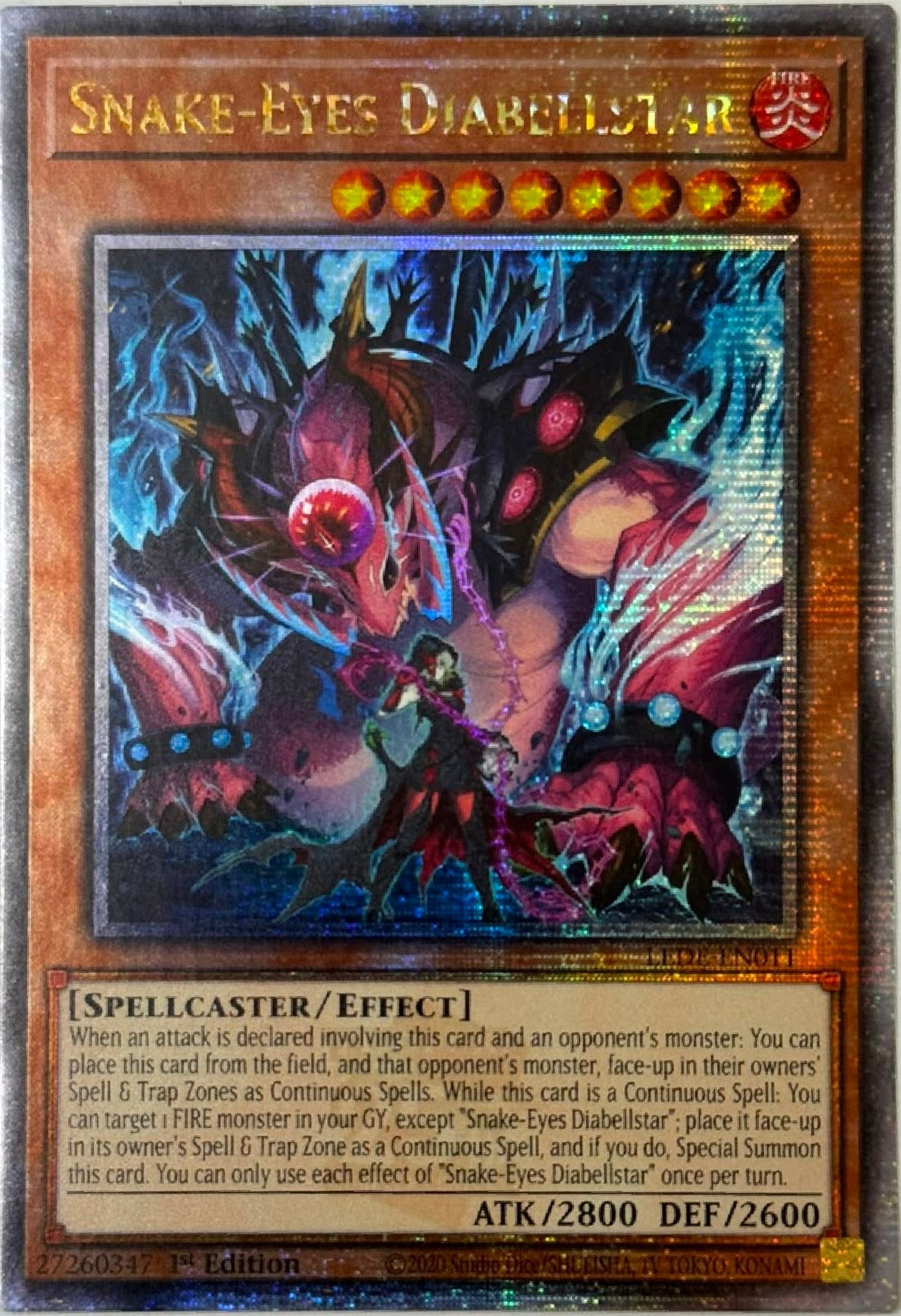 Yugioh! Snake-Eyes Diabellstar Lede-en011 1st edition Quarter Century