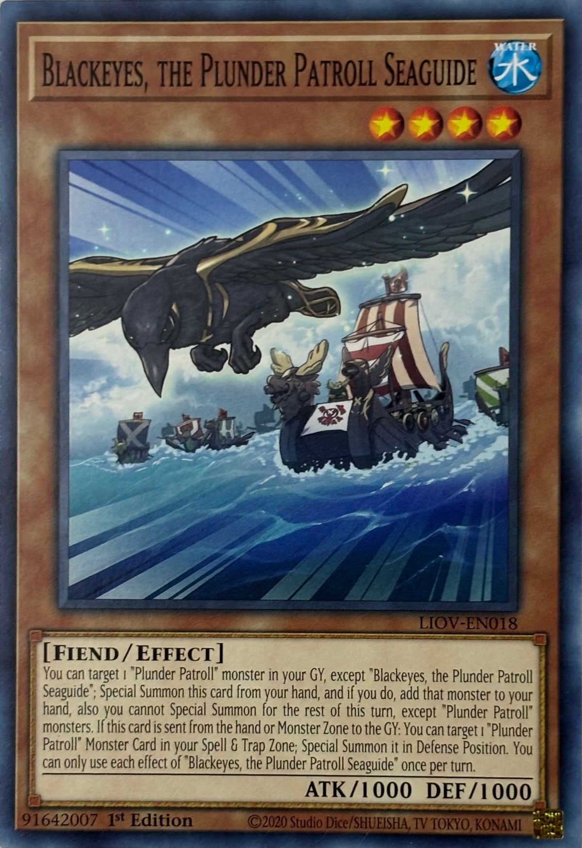Yugioh! Blackeyes, The Plunder Patroll Seaguide Liov-en018 1st edition