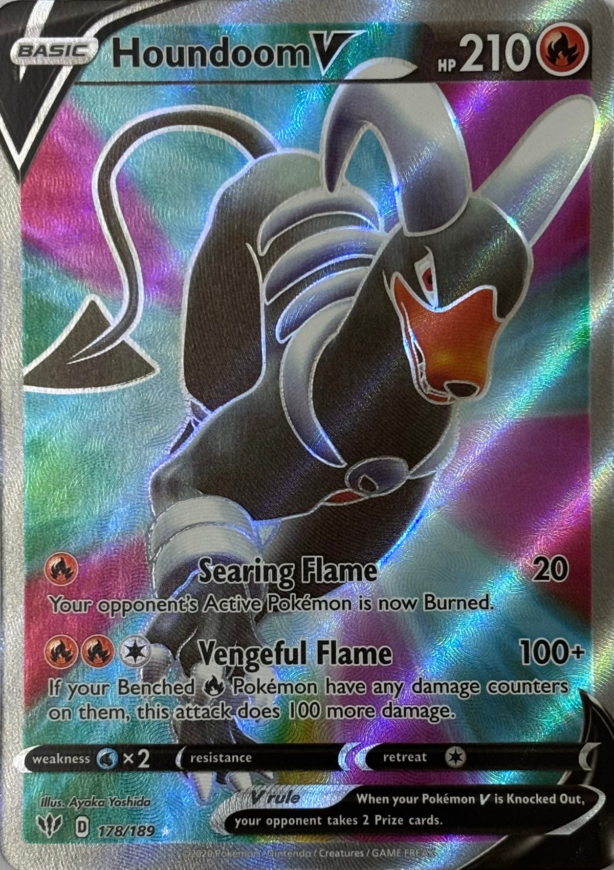 Pokemon Tcg Houndoom V 128/189 Ultra rare