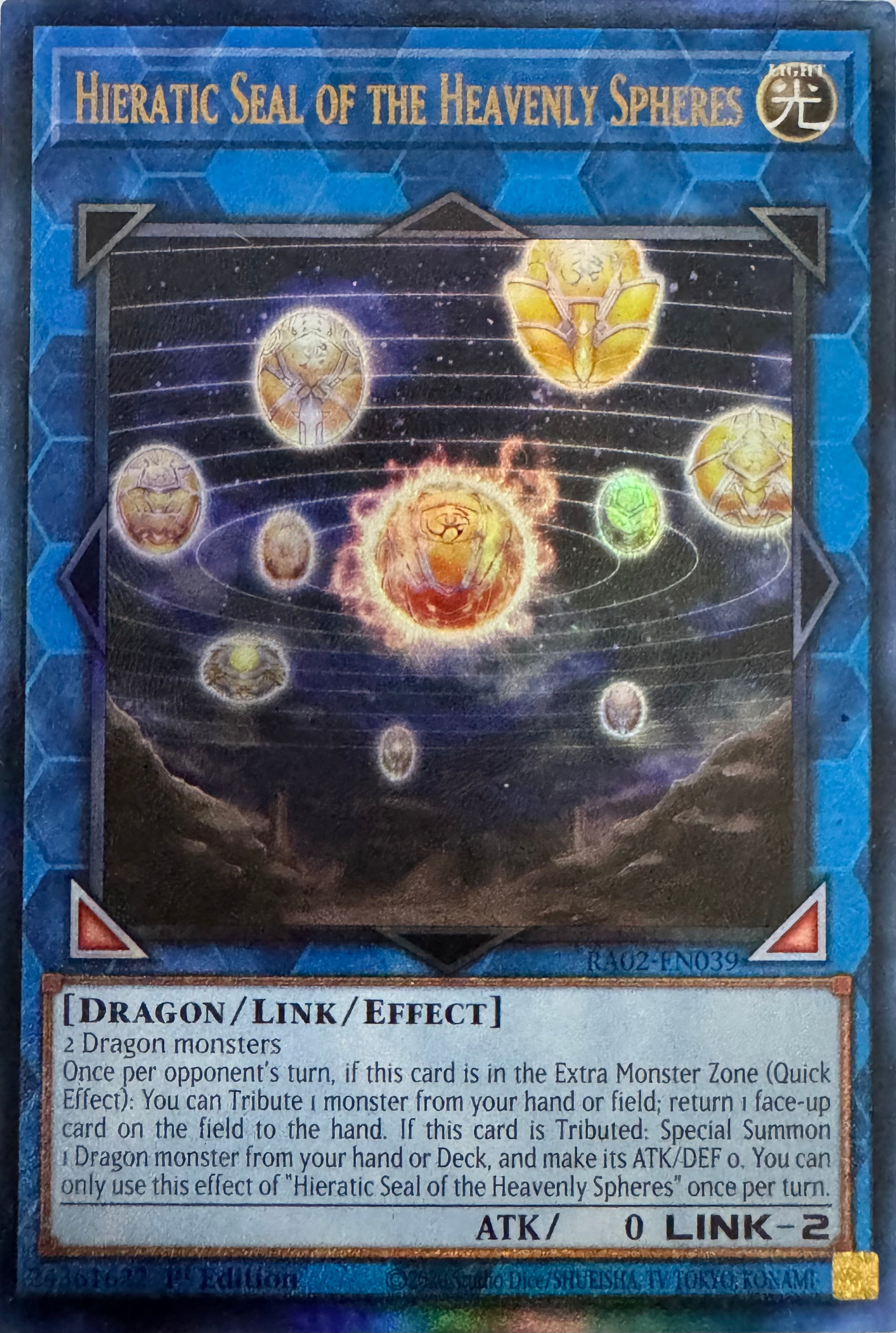 Yugioh! Hieratic Seal Of The Heavenly Spheres Ra02-en039 1st Edition Ultimate