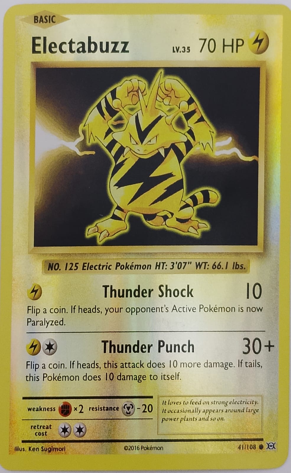 Pokemon tcg Electabuzz 41/108 reverse
