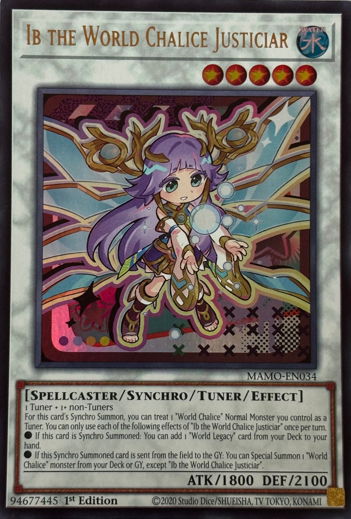 Yugioh! Ib The World Chalice Justiciar Mamo-en034 1st edition Ultra rare