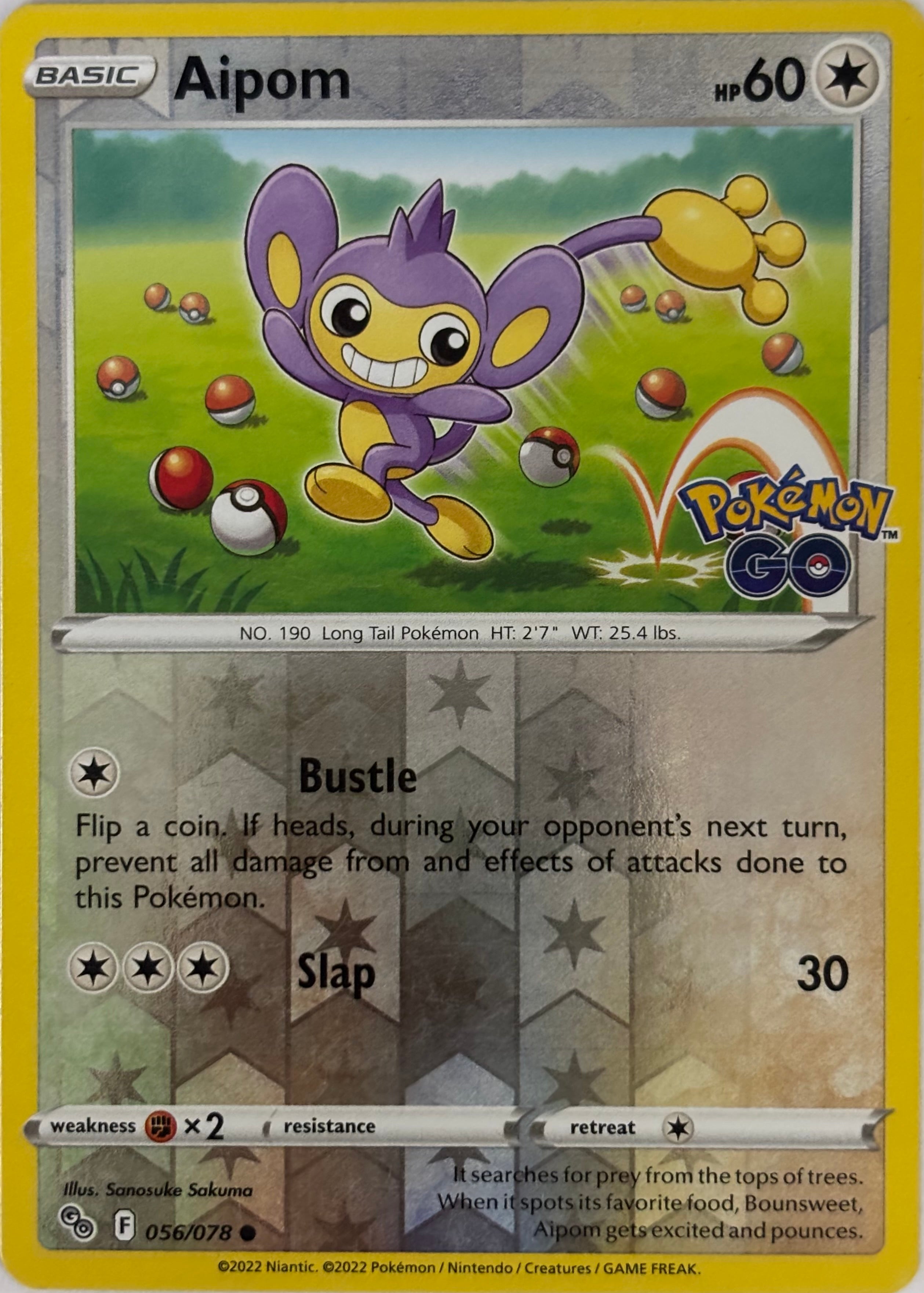 Pokemon Tcg Aipom 056/078 Reverse  (PGO)