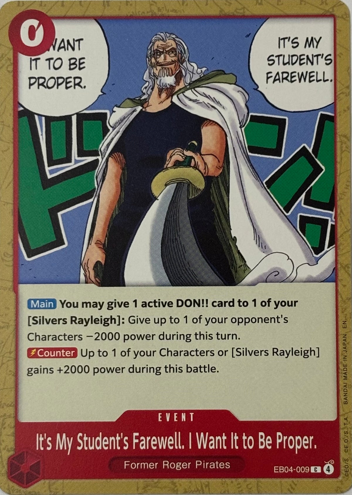 One Piece Tcg It’s My Student’s Farewell. I Want It To Be Proper. Eb04-009