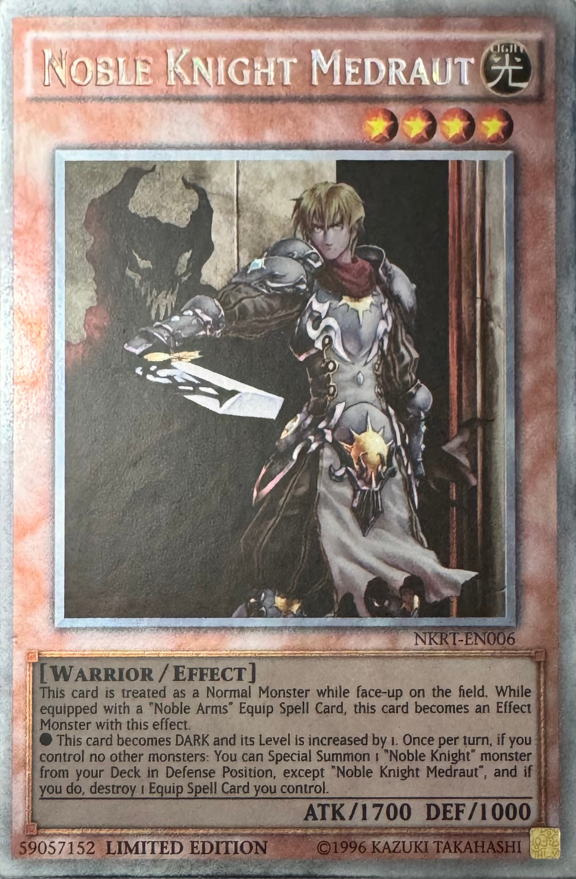 Yugioh! Noble Knight Medraut Nkrt-en006 Limited Edition Platinum