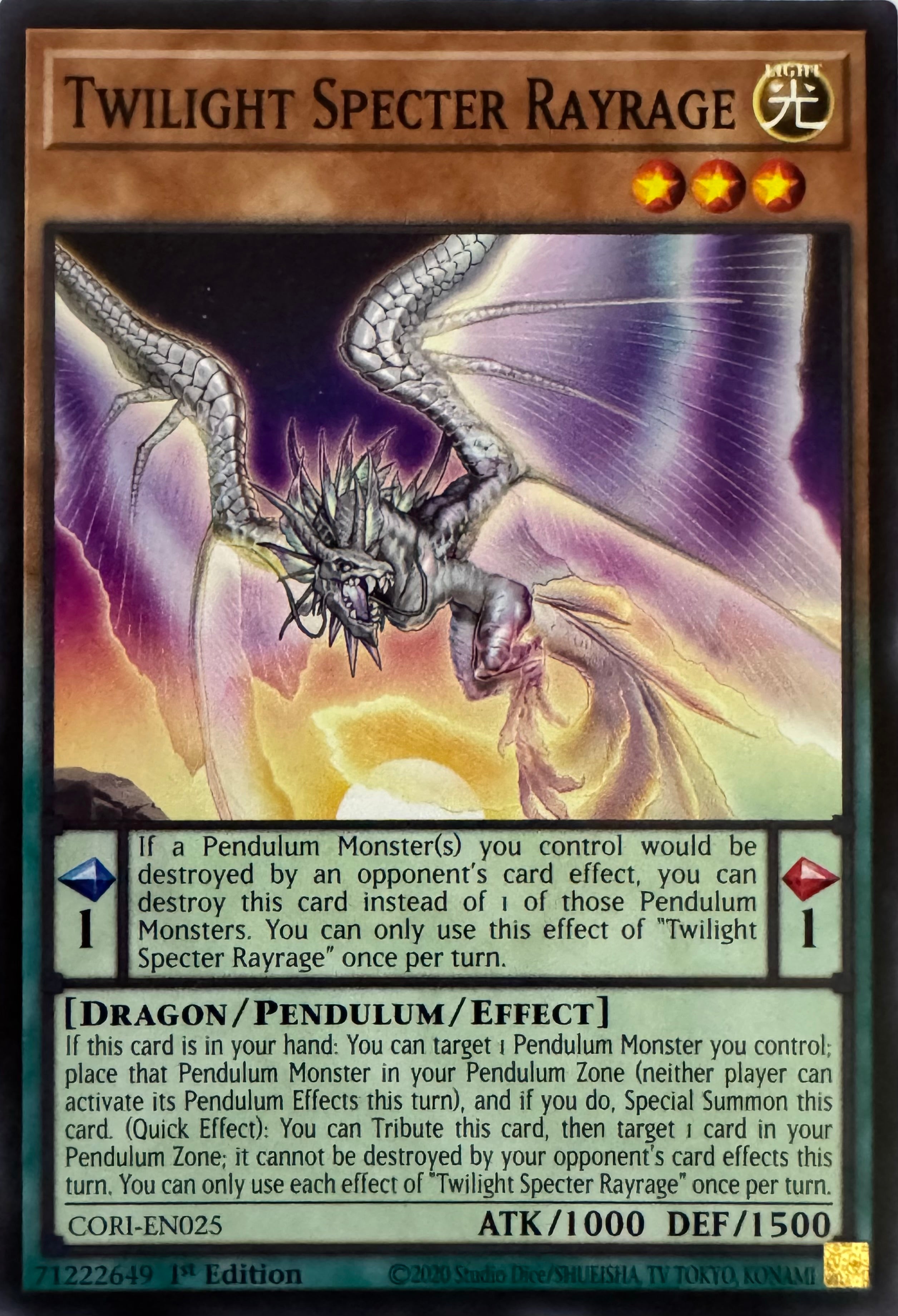 Yugioh! Twilight Specter Rayrage Cori-en025 1st Edition