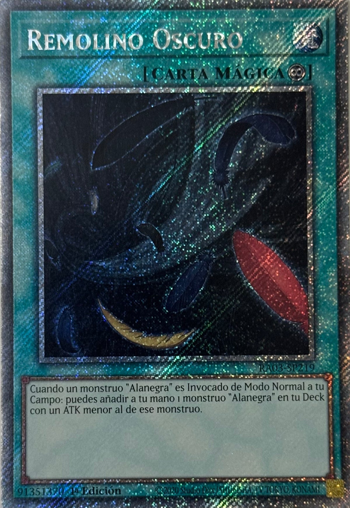 Yugioh! Remolino Oscuro Ra03-sp219 1a edición Platinum