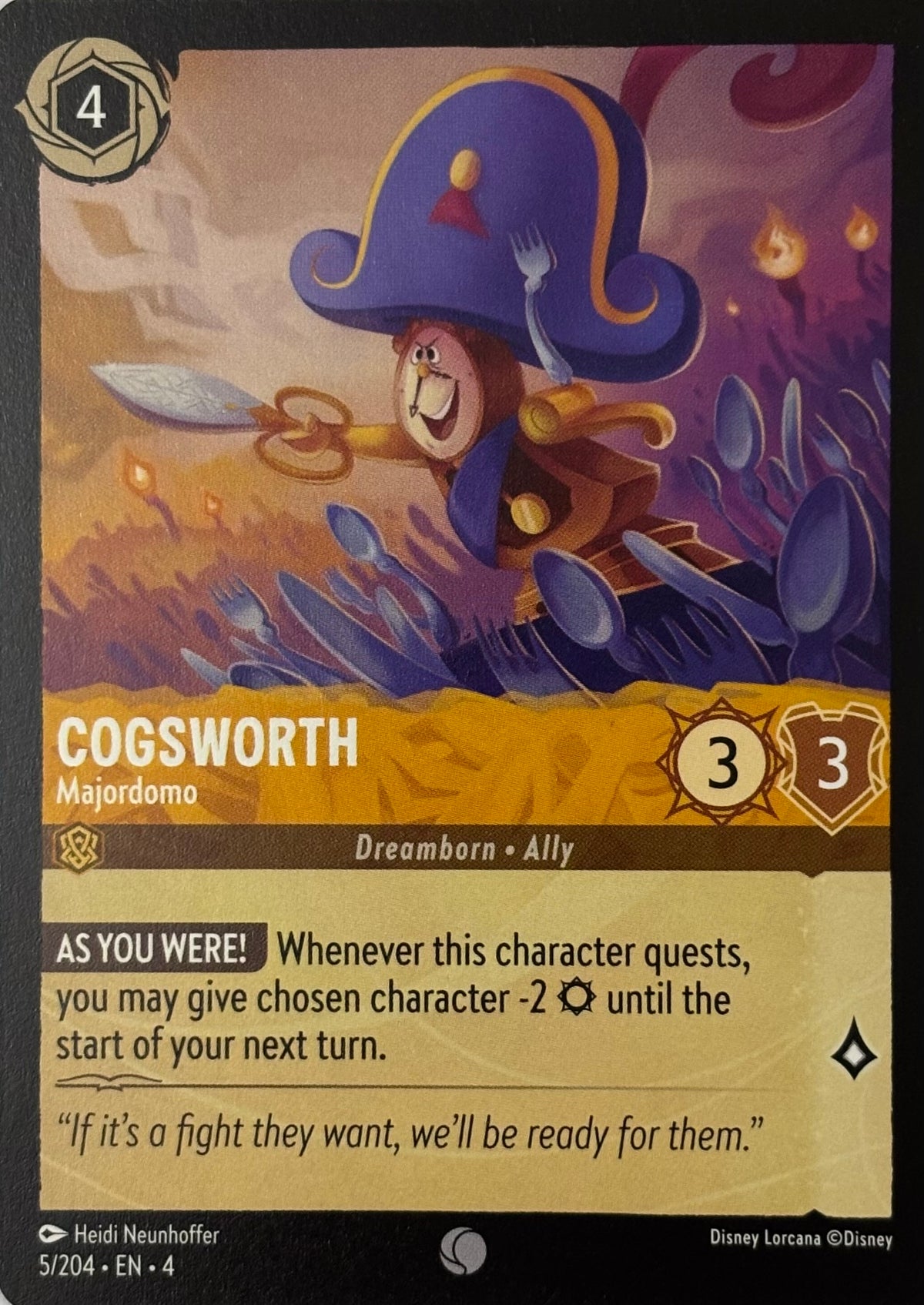 Disney Lorcana Cogsworth 5/204