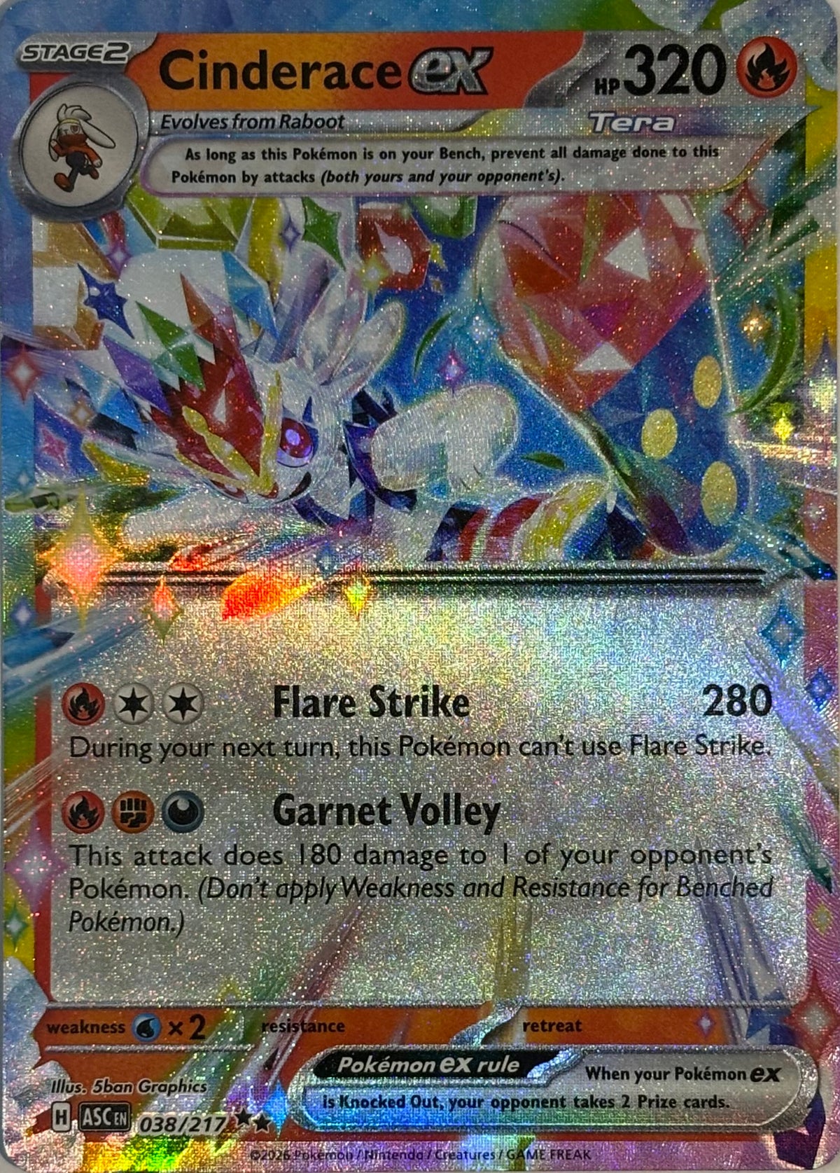 Pokemon Tcg Cinderace ex 038/217 Ultra rare