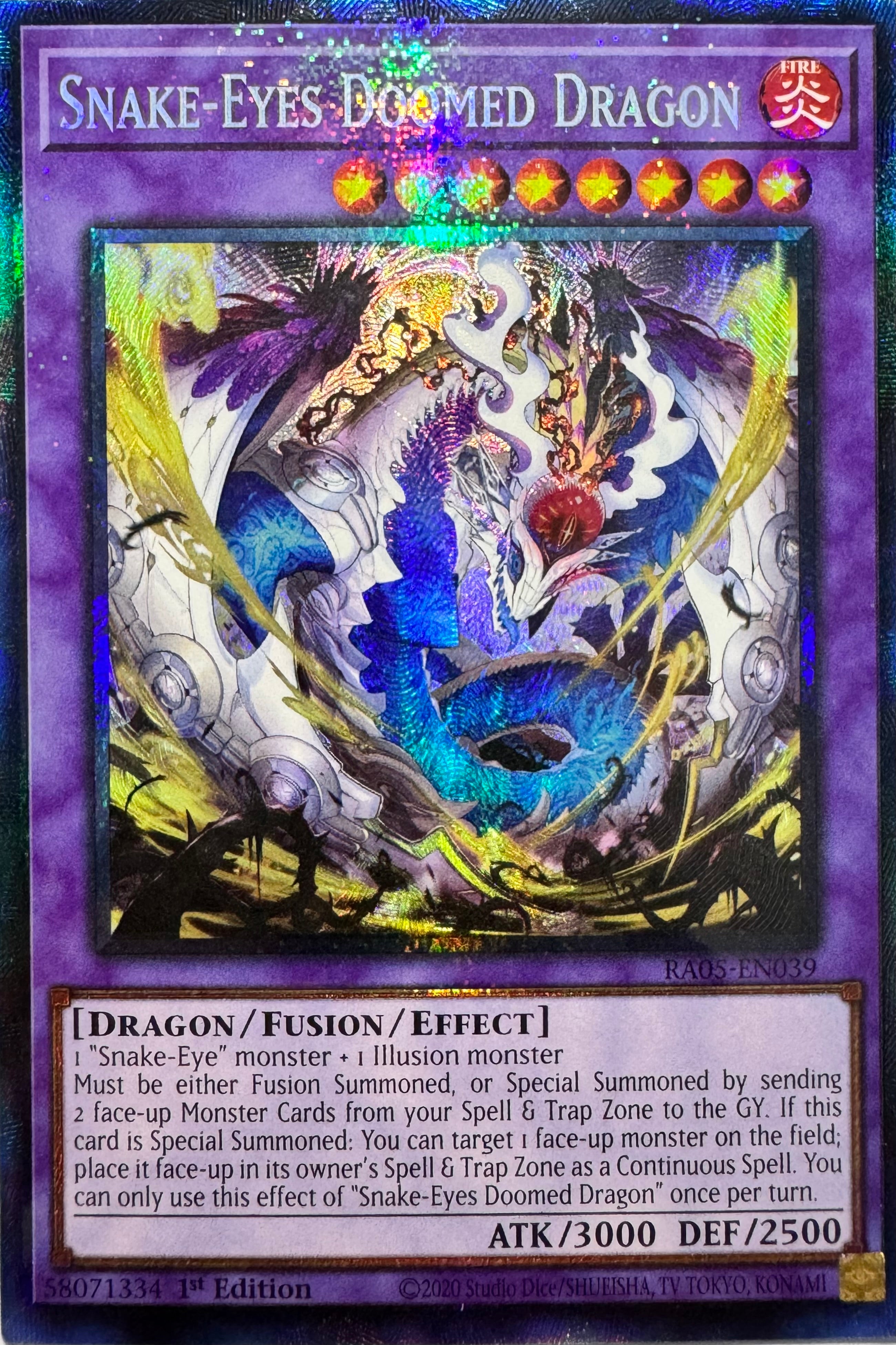 Yugioh! Snake-Eyes Doomed Dragon Ra05-en039 1st Edition Collector