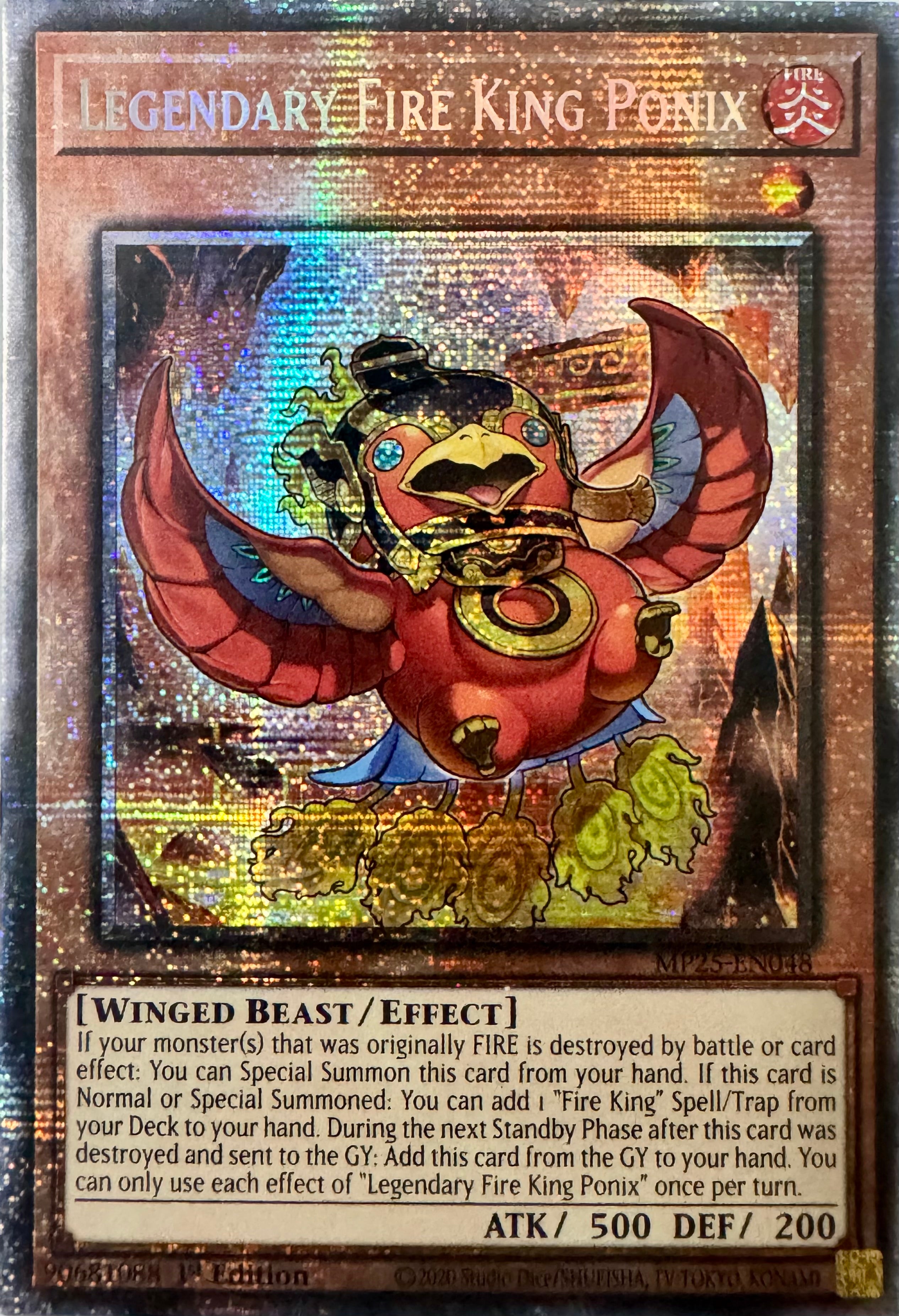 Yugioh! Legendary Fire King Ponix Mp25-en048 Starlight Rare 1st Edition