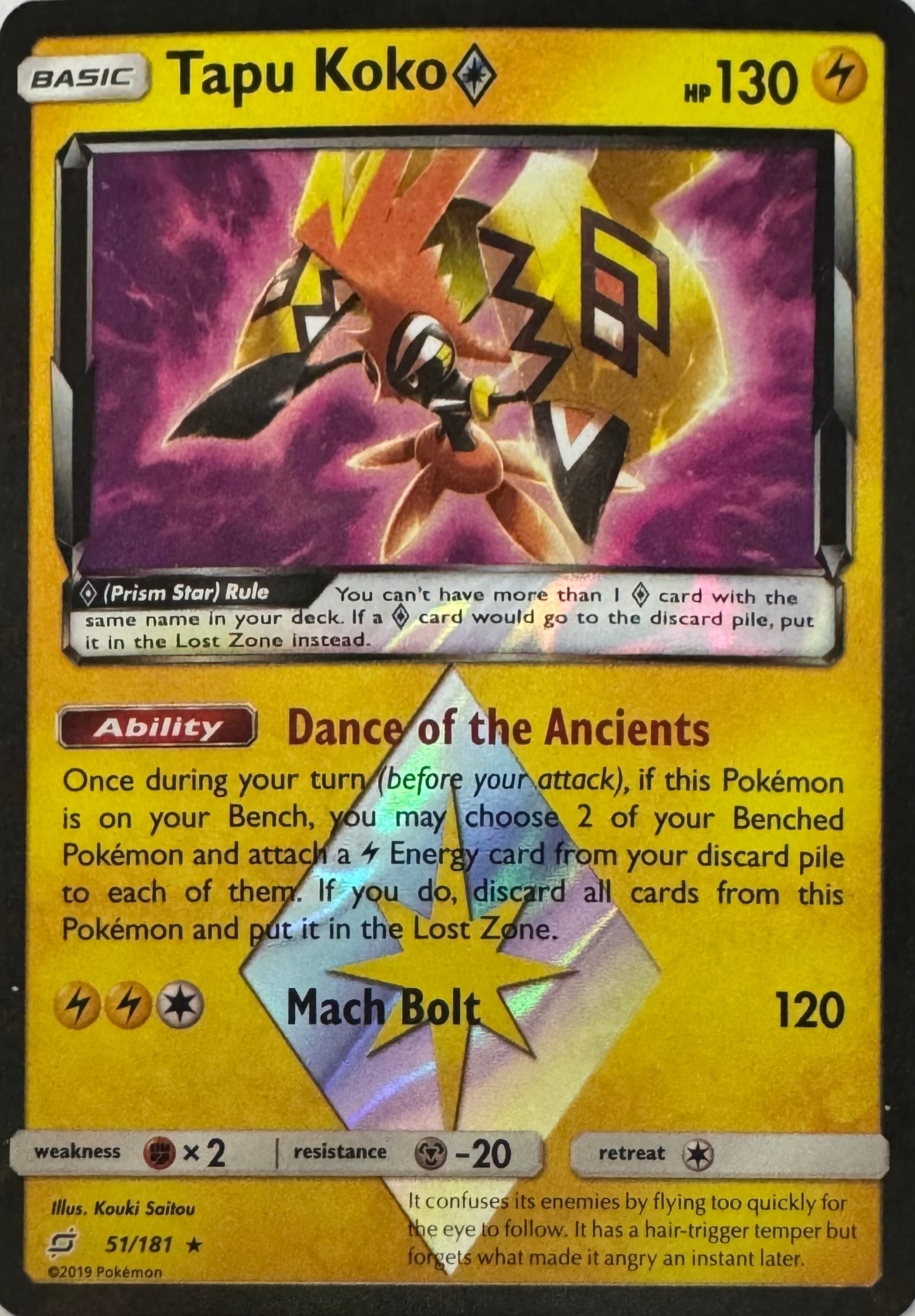 Pokemon Tcg Tapu Koko 51/181 Holo (Prisma)