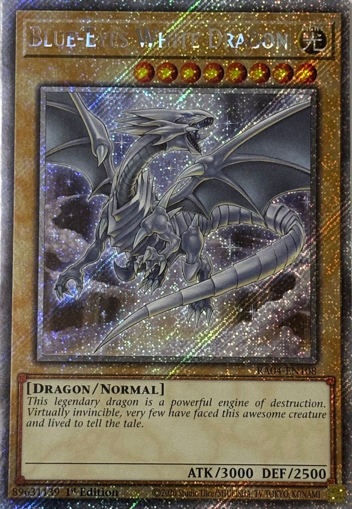 Yugioh! Blue-Eyes White Dragon Ra04-en108 1st Edition Platinum rare