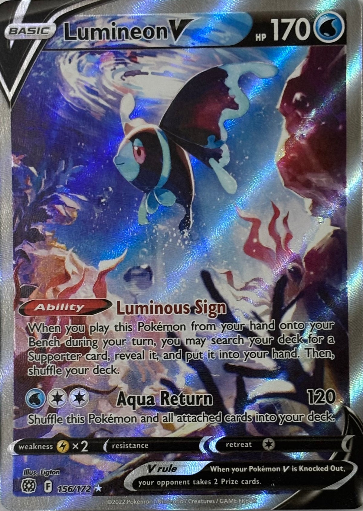 Pokemon Tcg Lumineon V 156/172 Ultra rare