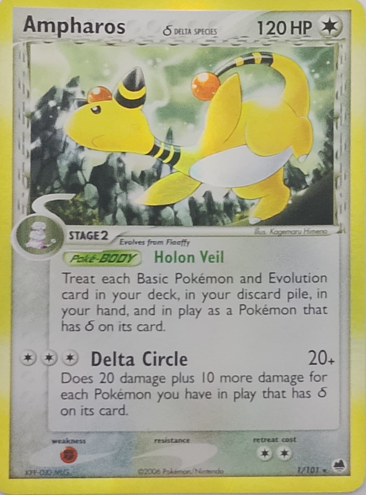 Pokemon Tcg Ampharos 1/101 holo