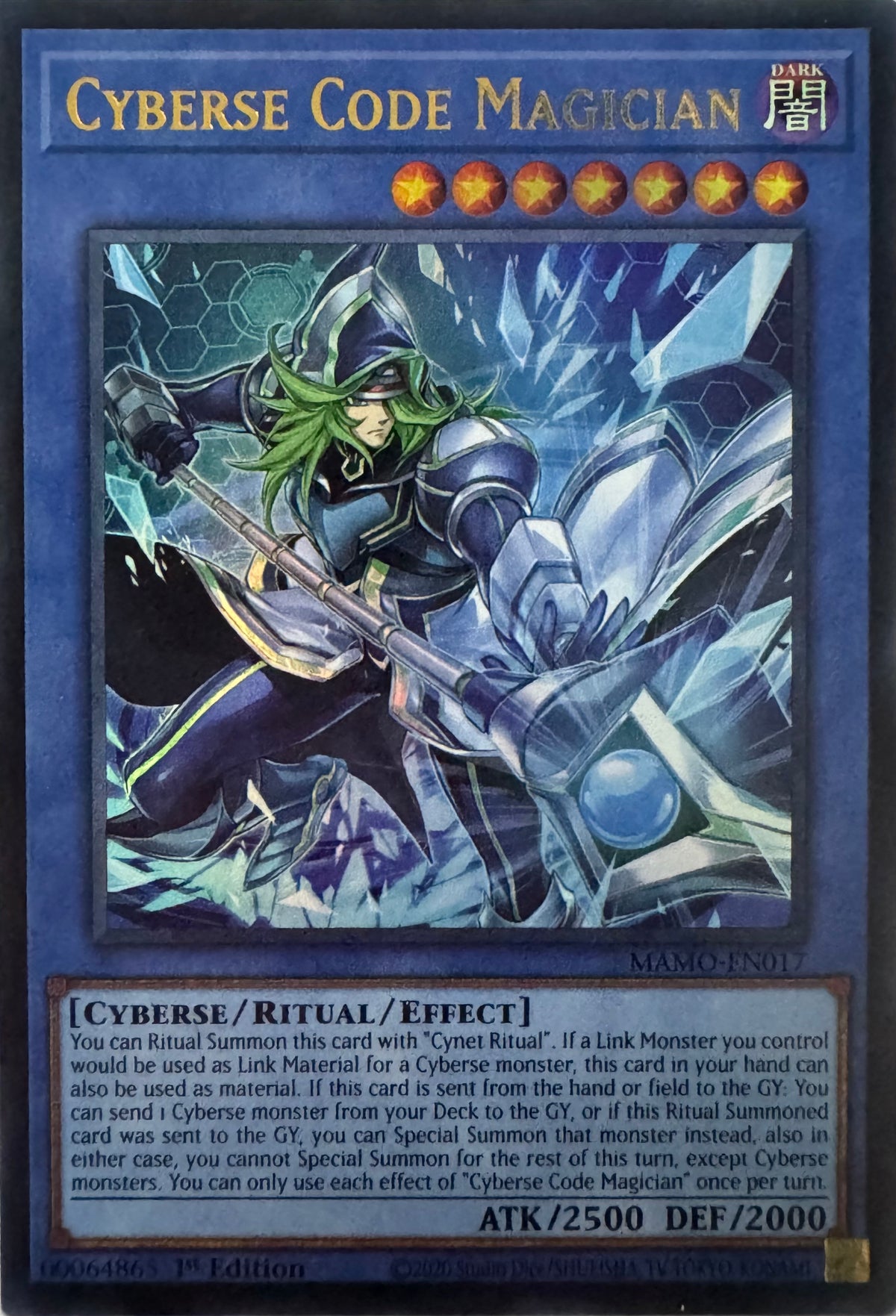 Yugioh! Cyberse Code Magician Mamo-en017 1st Edition Ultra Rare