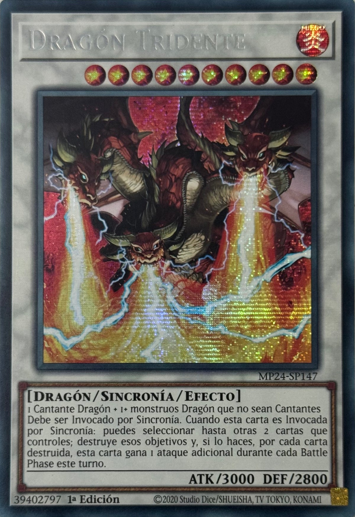 Yugioh! Dragon Tridente Mp24-sp147 1a edicion Prismatic