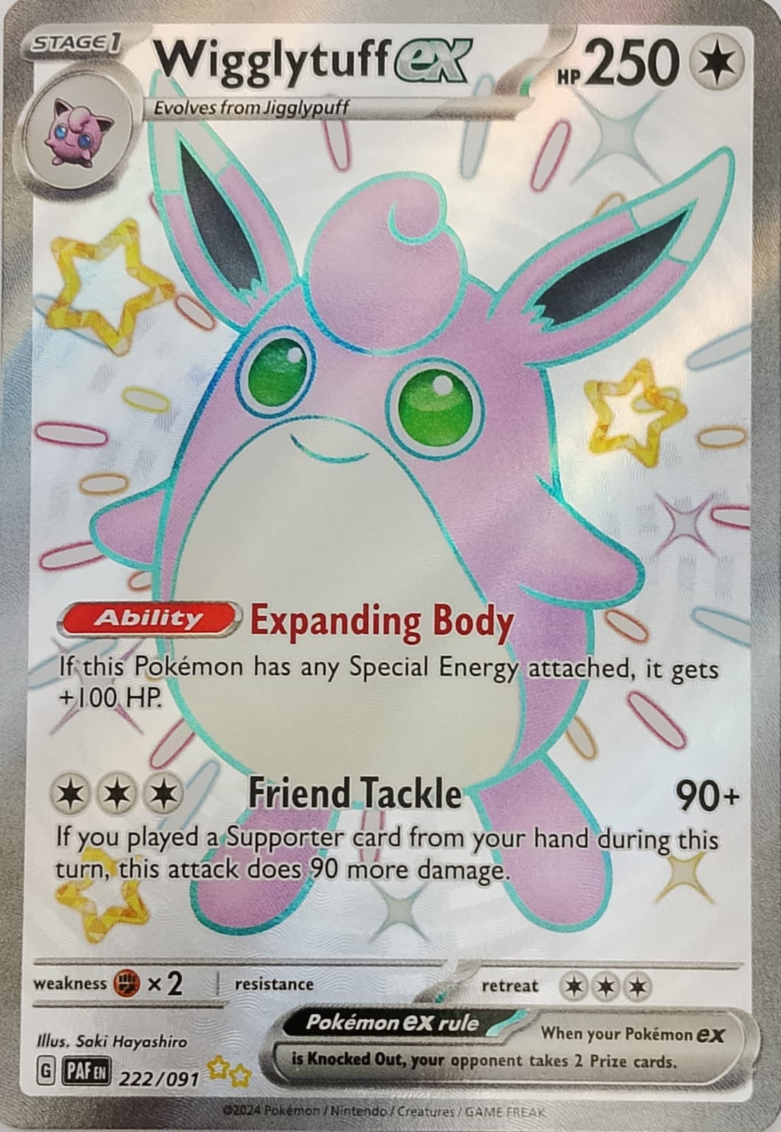 Pokemon Tcg wigglytuff ex 222/091