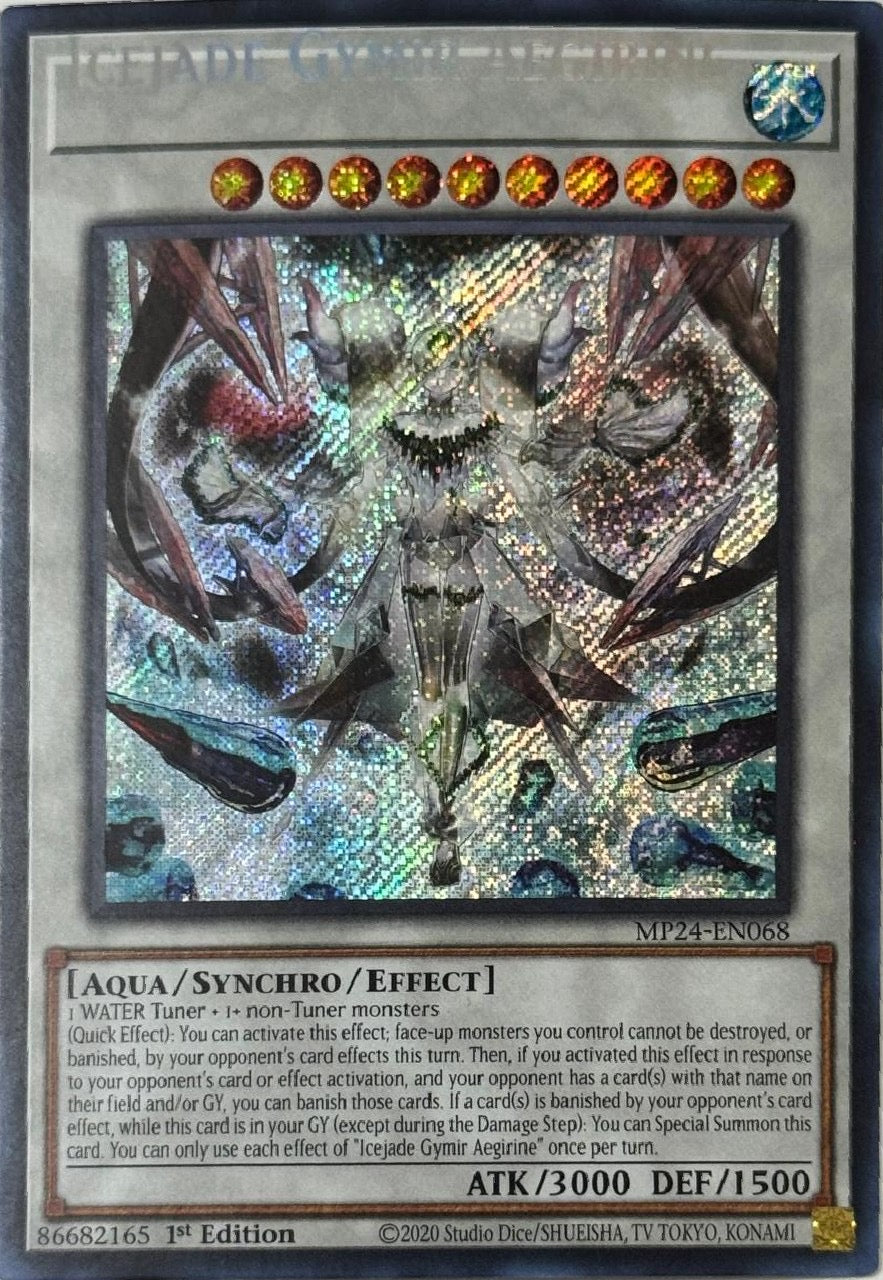 Yugioh! Icejade Gymir Aegirine MP24- EN068 1st Edition Secret (Error de impresión)