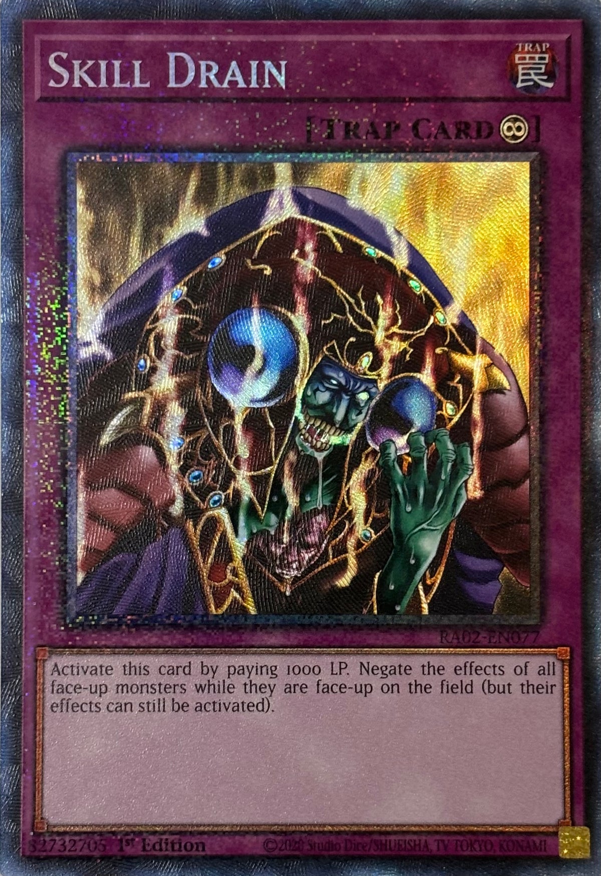 Yugioh! Skill Drain Ra02-en077 1st edition Collector rare