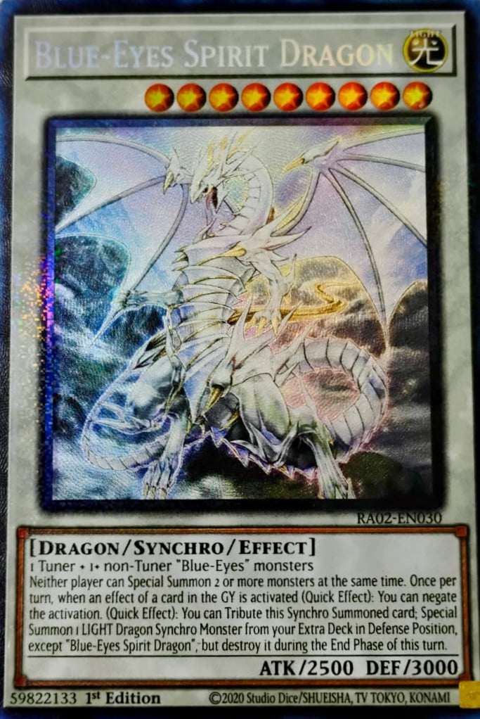 Yugioh! Blue-eyes Spirit Dragon Ra02-en030 Collector Rare 1st Edition