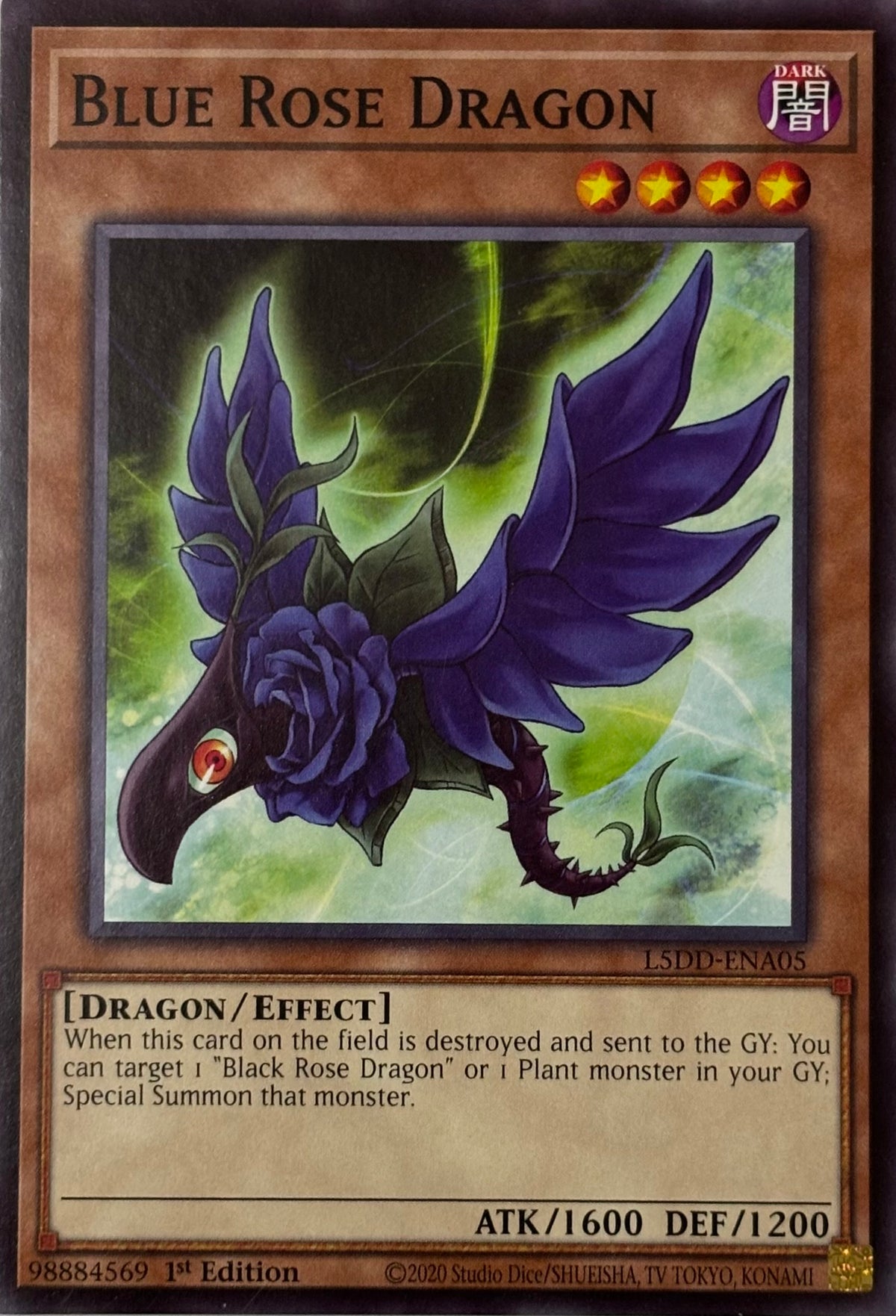 Yugioh! Blue Rose Dragon L5dd-ena05 1st edition