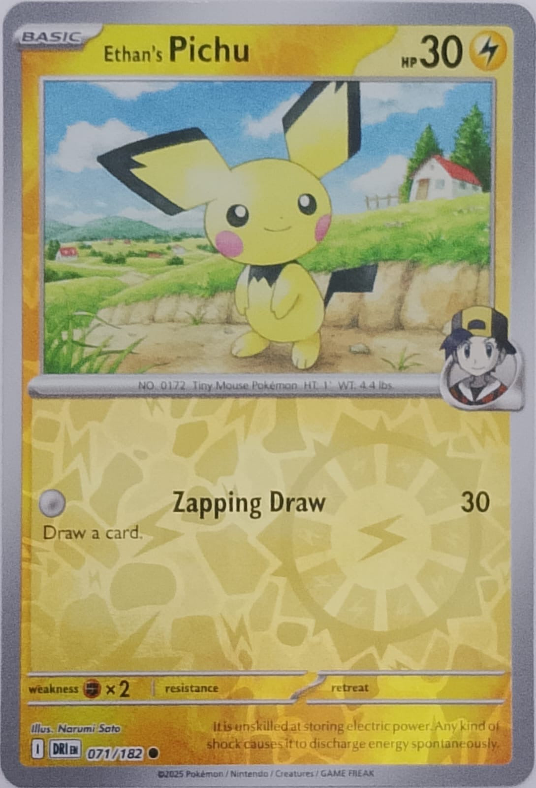 Pokemon tcg Ethan’s Pichu 071/182 reverse