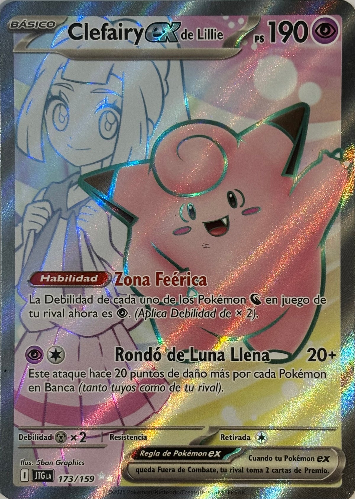 Pokemon Tcg Clefairy ex de Lillie 173/159 Full Art (Español)