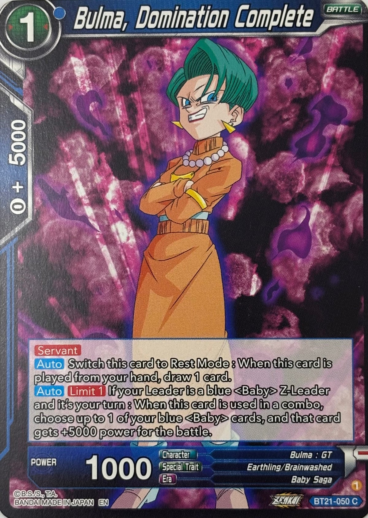 Dragon Ball Tcg Bulma, Domination Complete Bt21-050