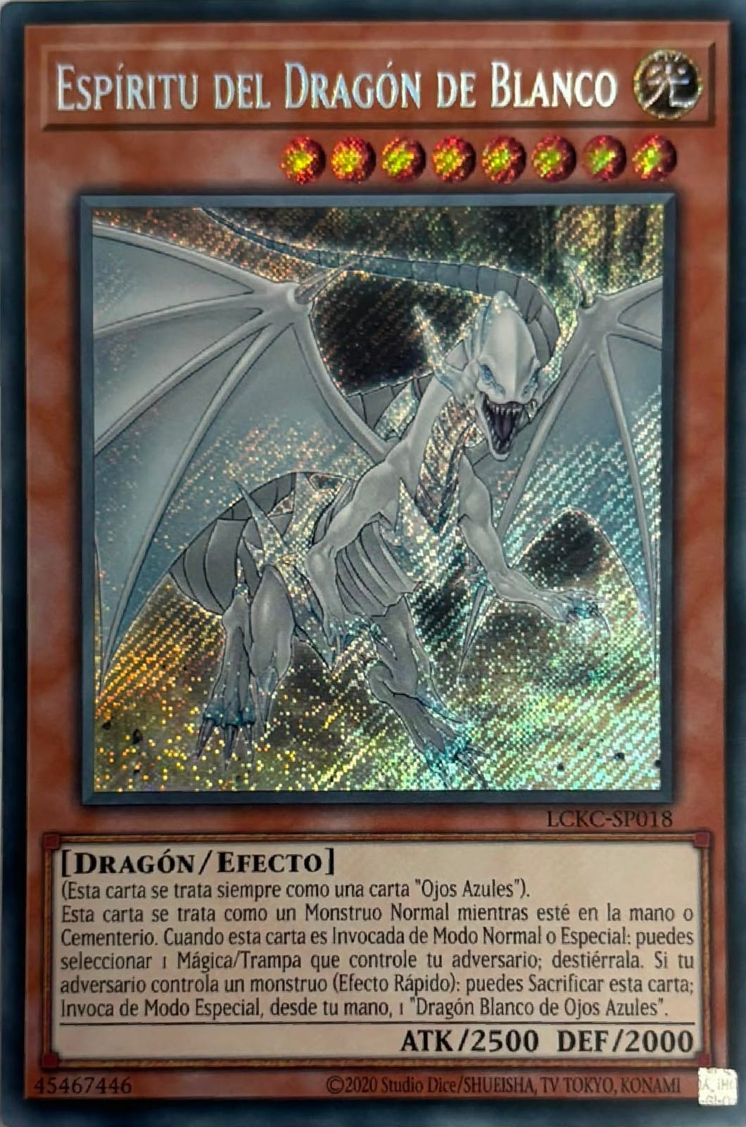 Yugioh! Espiritu Del Dragon De Blanco Lckc-sp018 Secreta
