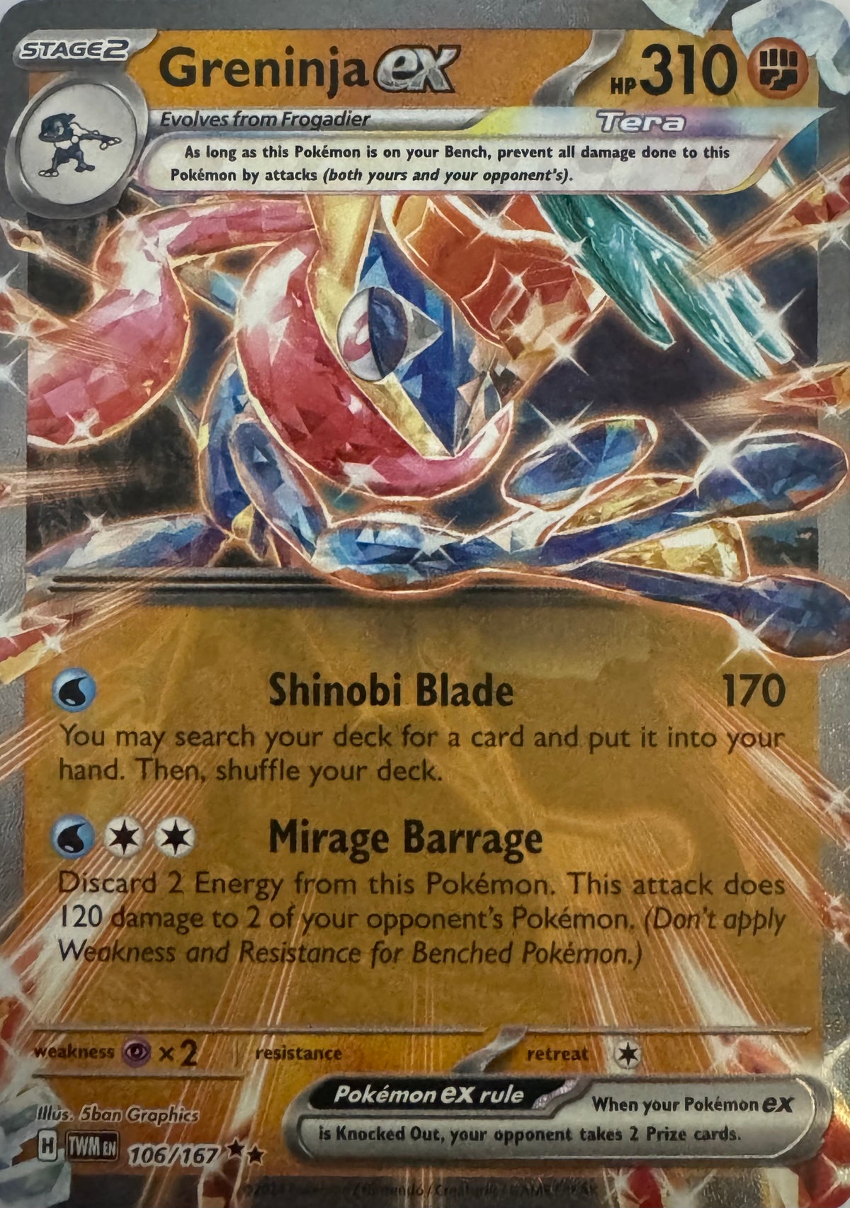 Pokemon Tcg Greninja Ex 106/167 Ultra Rare