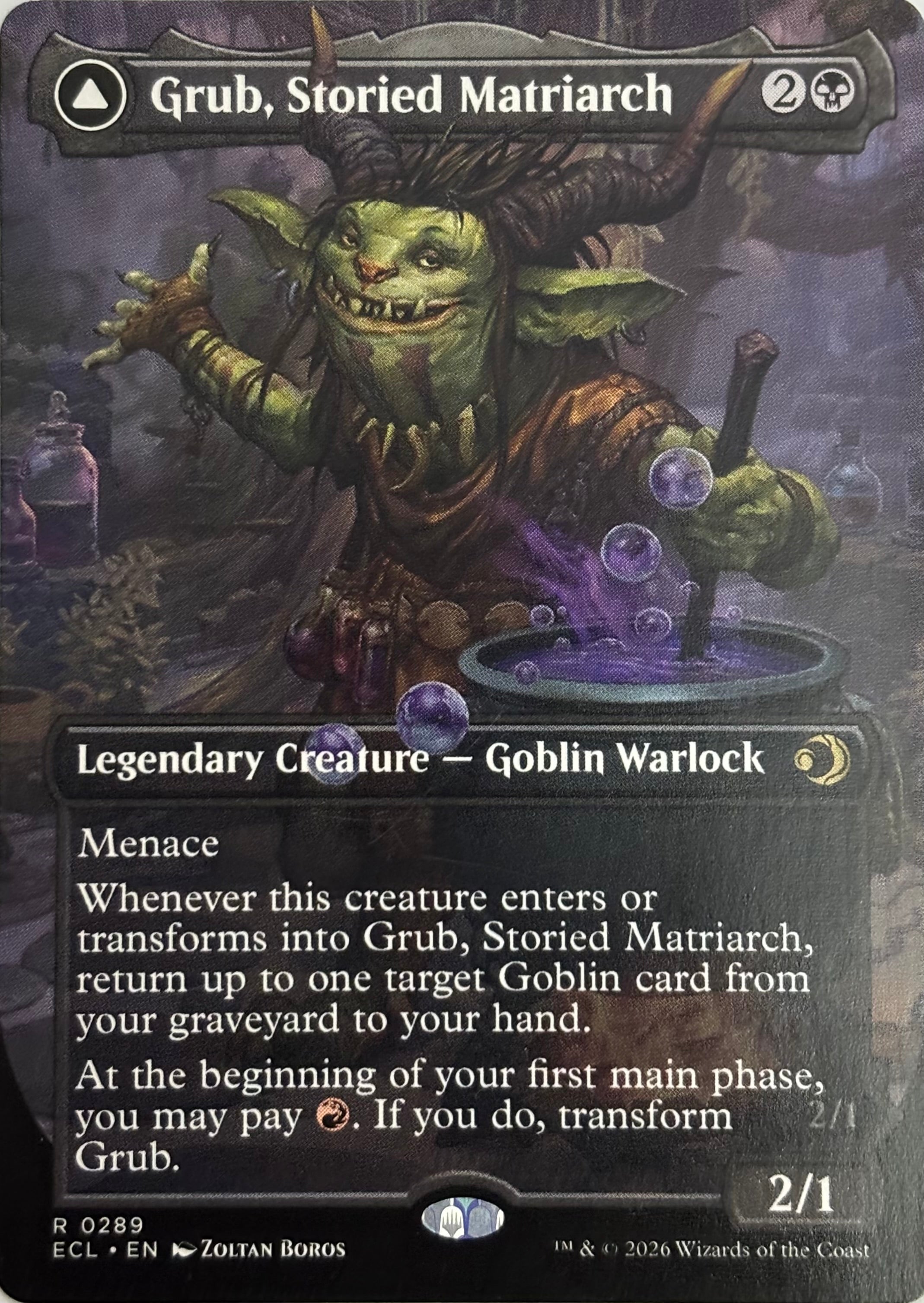 Magic tcg Grub, Storied Matriarch 0289 (Borderless)