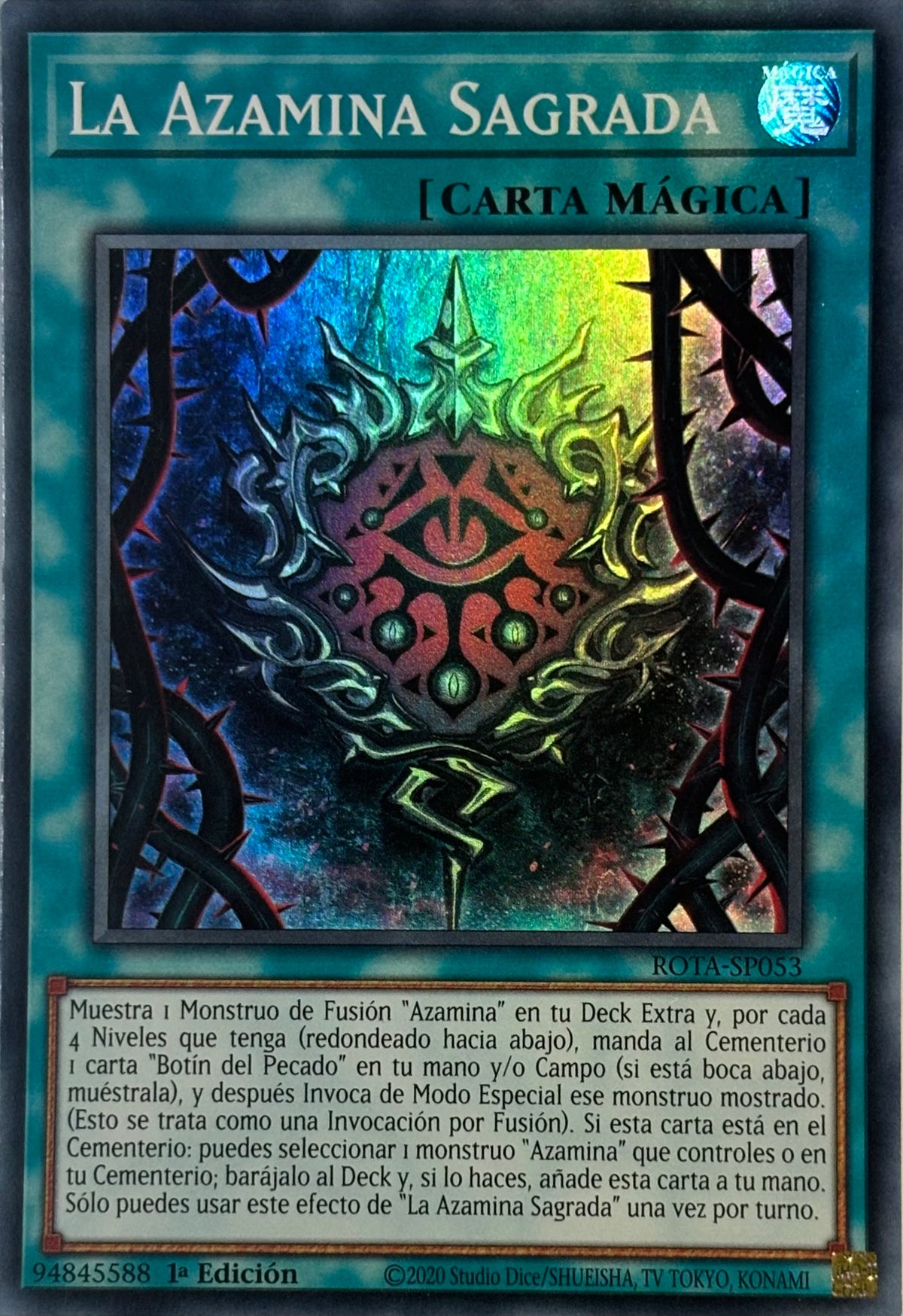 Yugioh! La Azamina Sagrada Rota-sp053 1a edición Super rare
