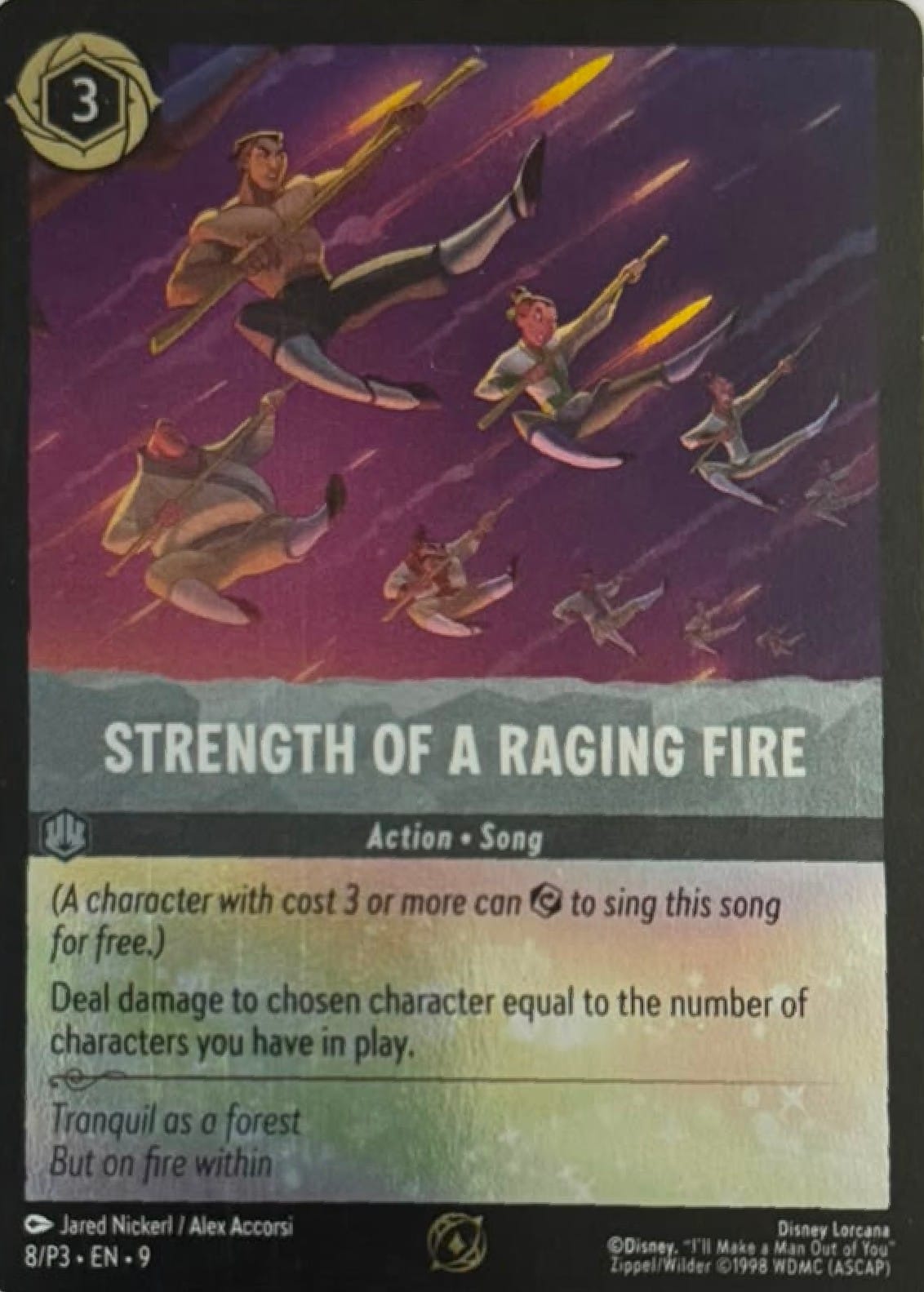 Disney Lorcana Strength Of A Raging Fire 8/P3 Promo