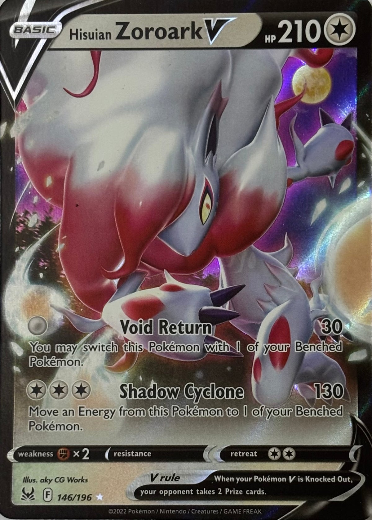 Pokemon Tcg Hisuian Zoroark V 146/196