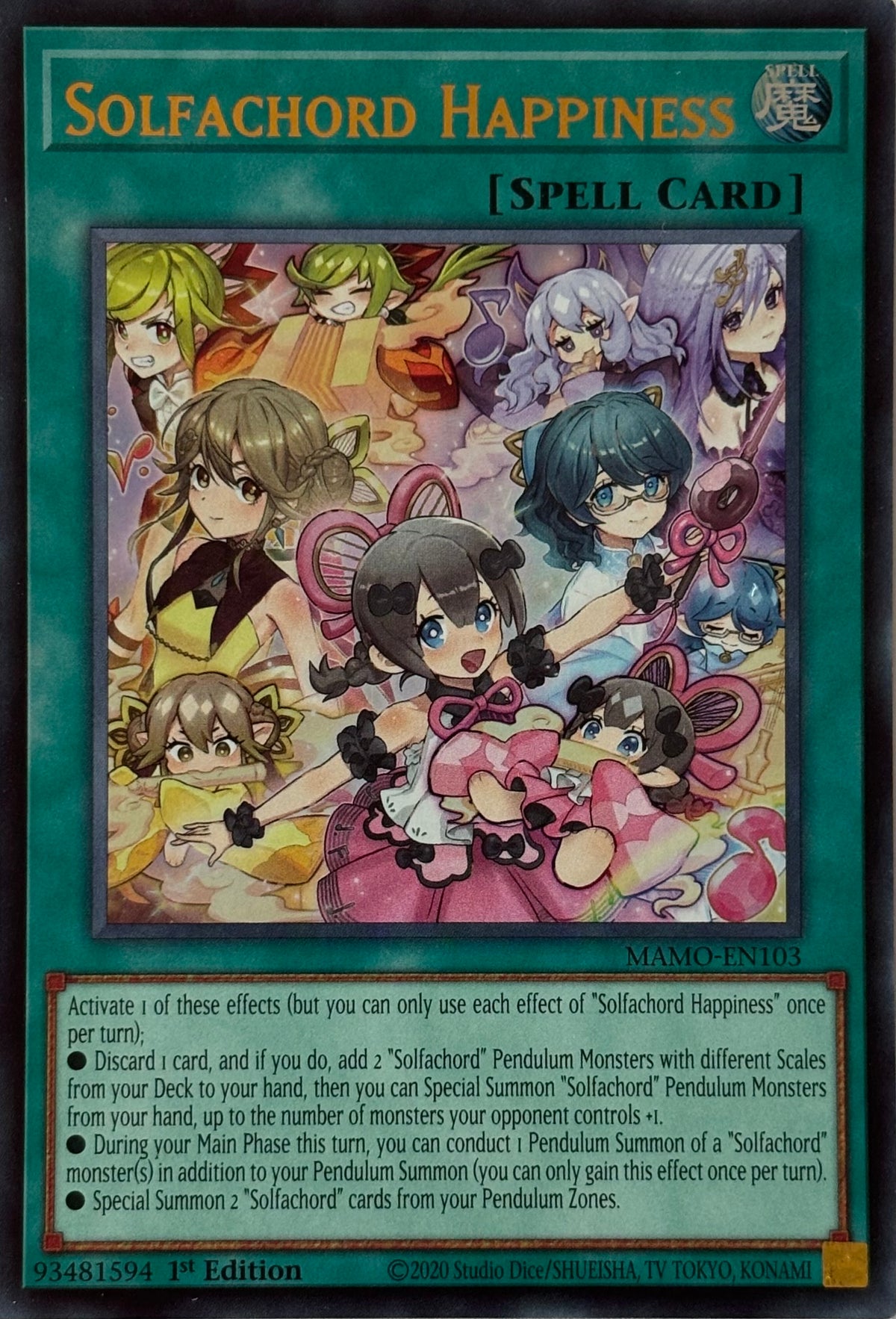 Yugioh! Solfachord Happiness Mamo-en103 1st edition Ultra rare
