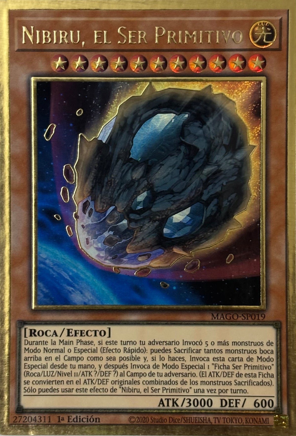Yugioh! Nibiru, El Ser Primitivo Mago-sp019 1a edicion Gold rare