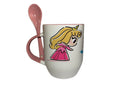 Taza Con Cuchara Rosa Princesa Aurora La Bella Durmiente