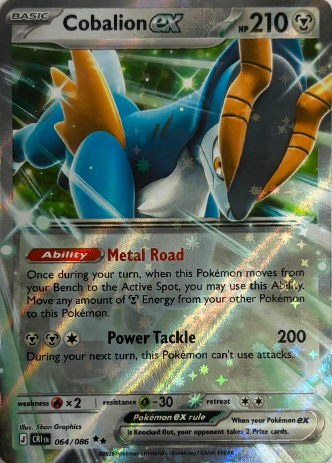 Pokemon Tcg Cobalion ex 064/086
