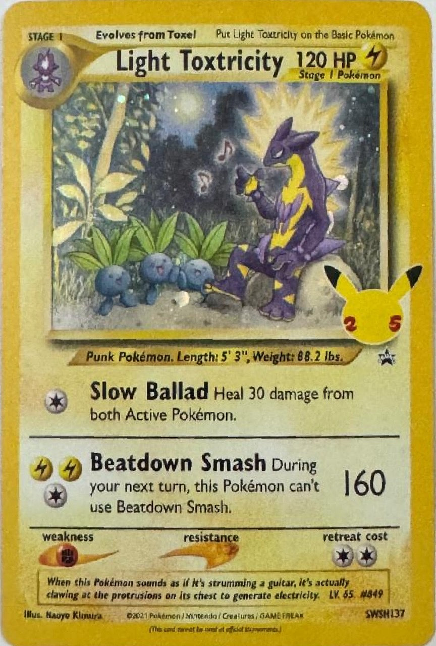 Pokemon Tcg Light Toxtricity Swsh137 Holo (CLB)