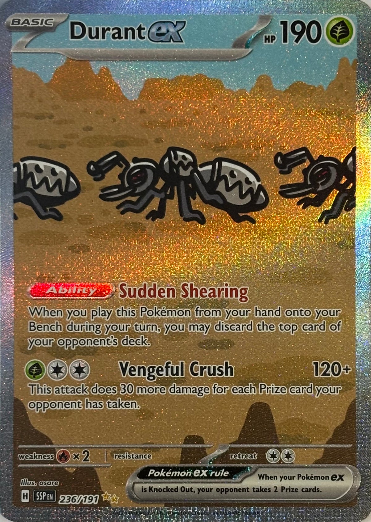 Pokemon Tcg Durant ex 236/191 Special Illustration rare