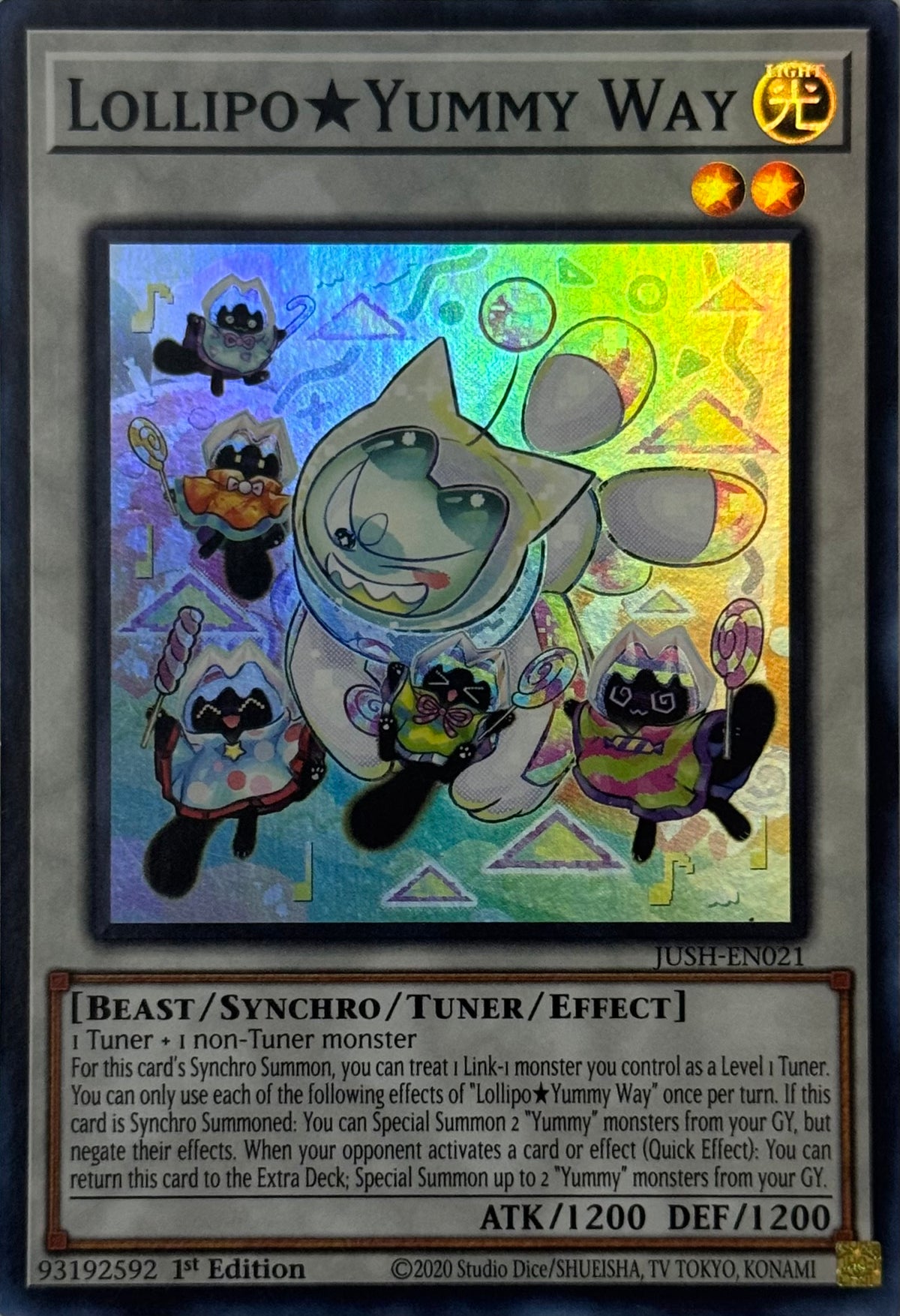 Yugioh! Lollipo Yummy Way Jush-en021 1a edición Super rare